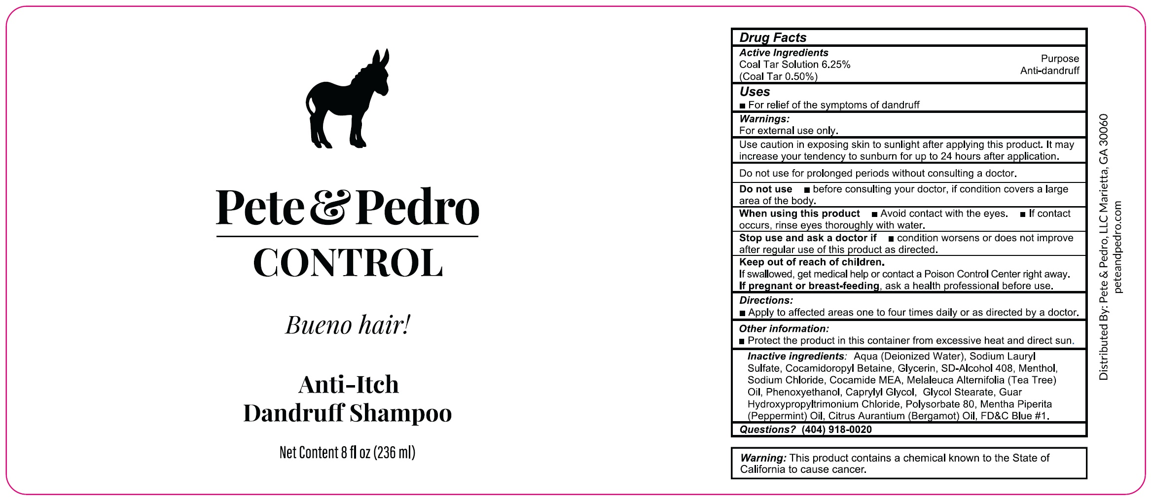 Pill image for Pete & Pedro Control Anti-itch Dandruff Shampoo