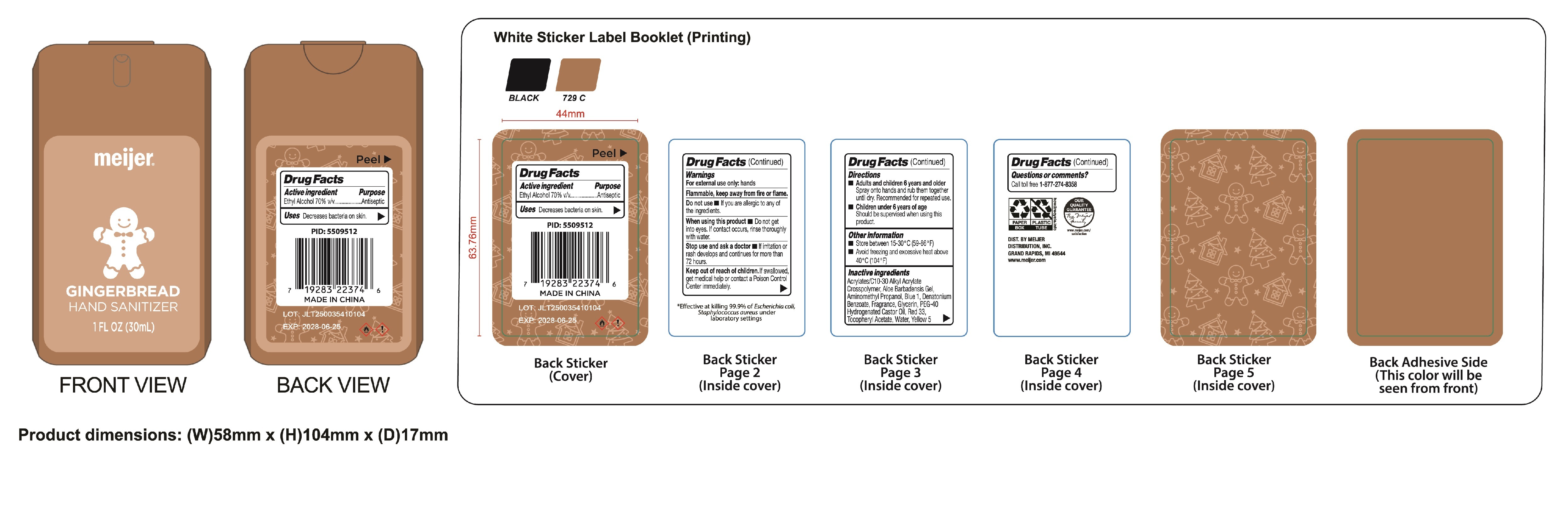 Pill image for Meijer Hydrating Power Mist Hand Sanitizer 1oz - Gingerbread