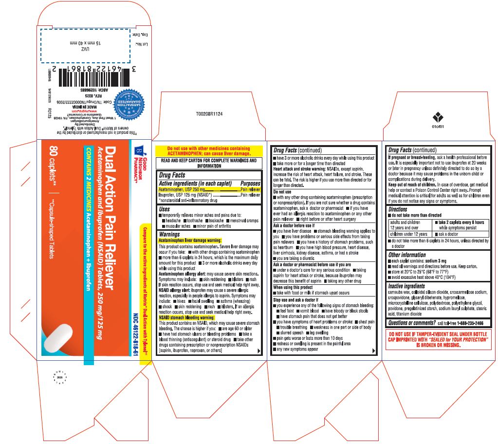 Pill image for Acetaminophen And Ibuprofen Tablets-dual Pain Reliever-walgreens