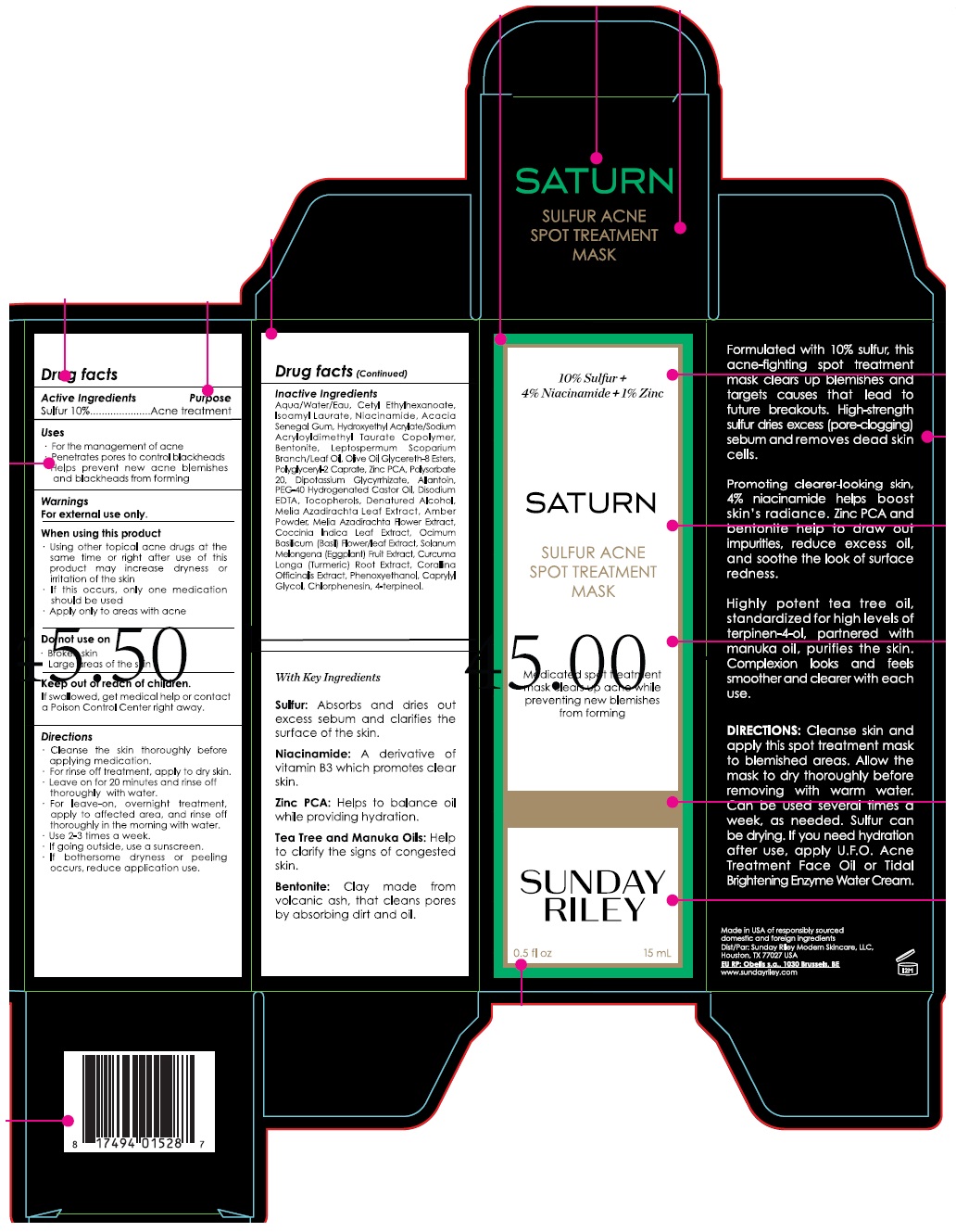 Pill image for sunday riley saturn sulfur acne spot treatment mask