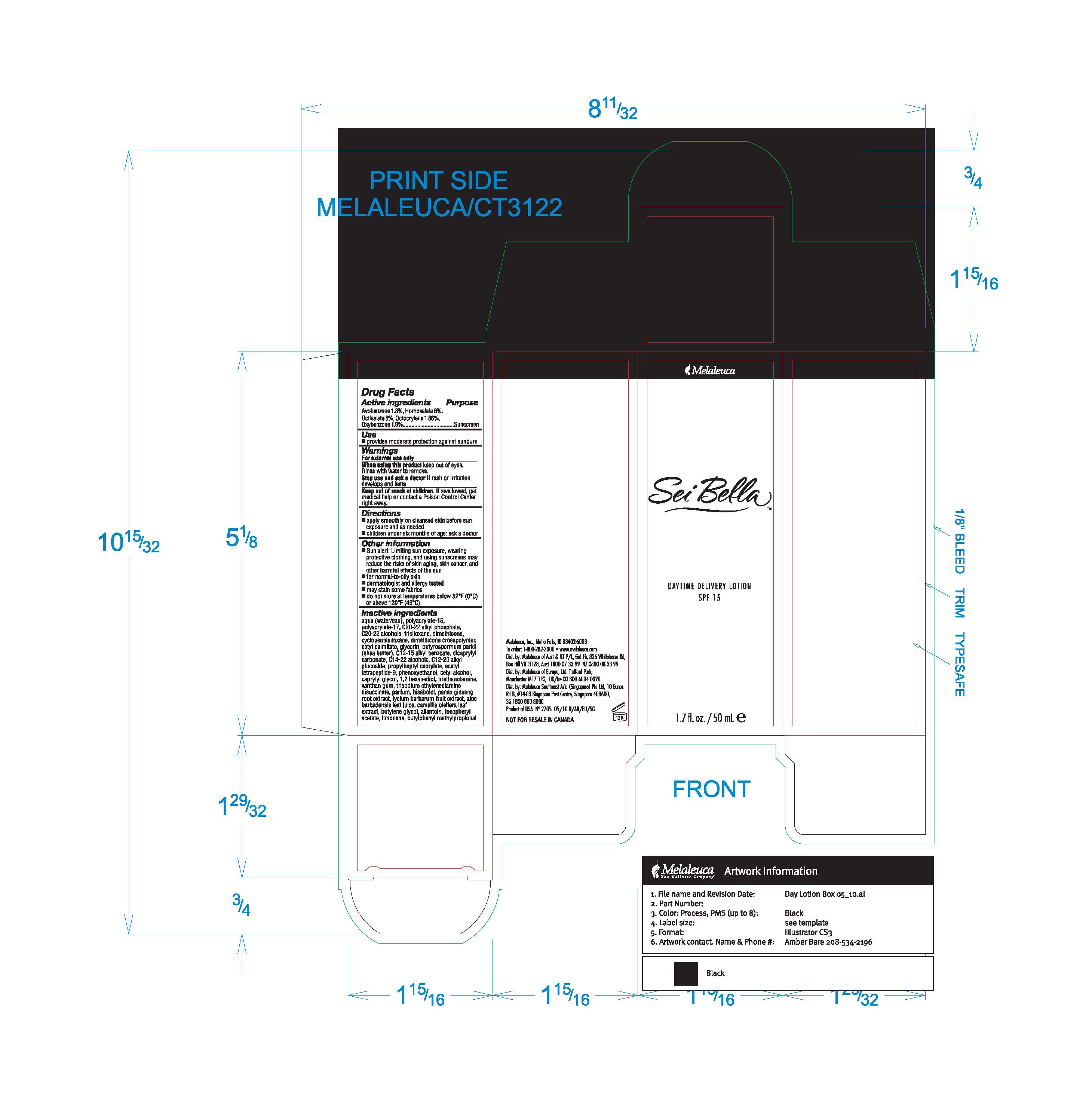 Pill image for Sei Bella Daytime Delivery Lotion Content Of Label