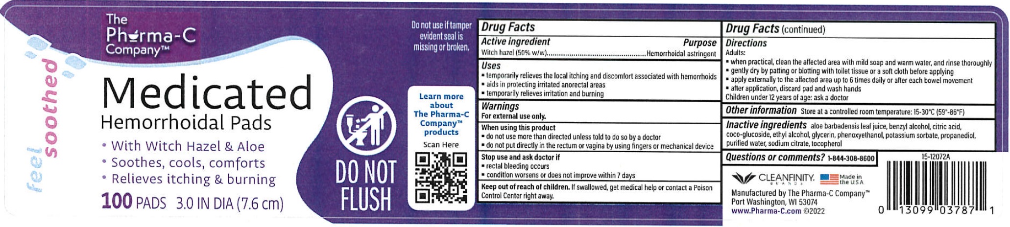 Pill image for The Pharma-c Company Medicated Hemorrhoidal Pads