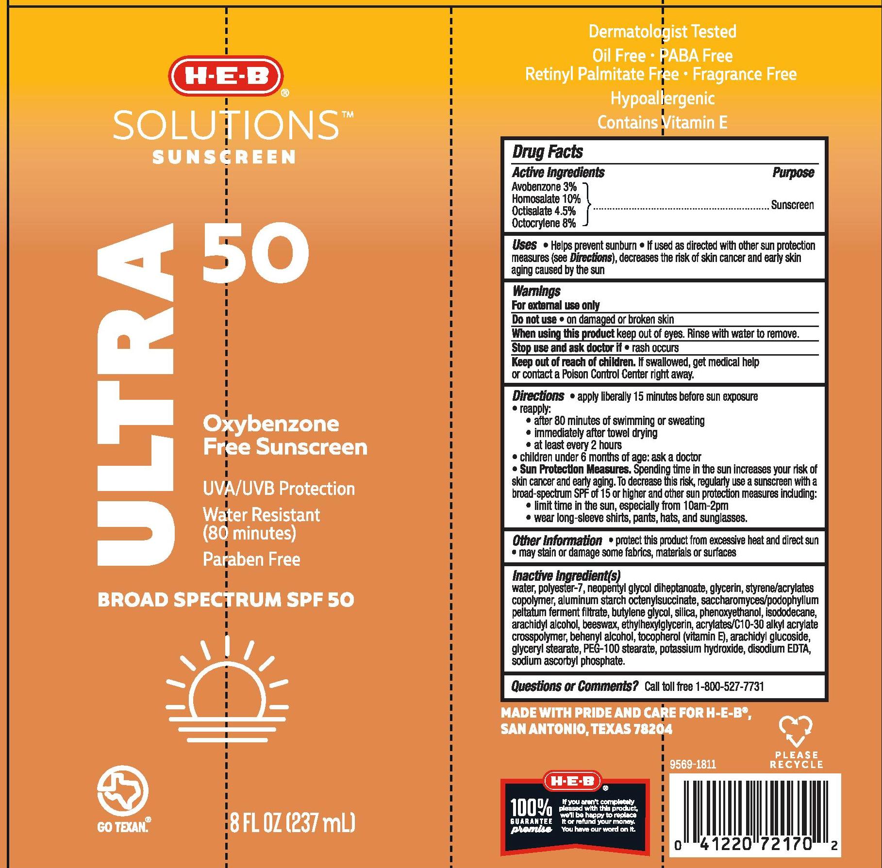 Pill image for H-e-b Solutions Sunscreen Coconut Spf 50 Lotion