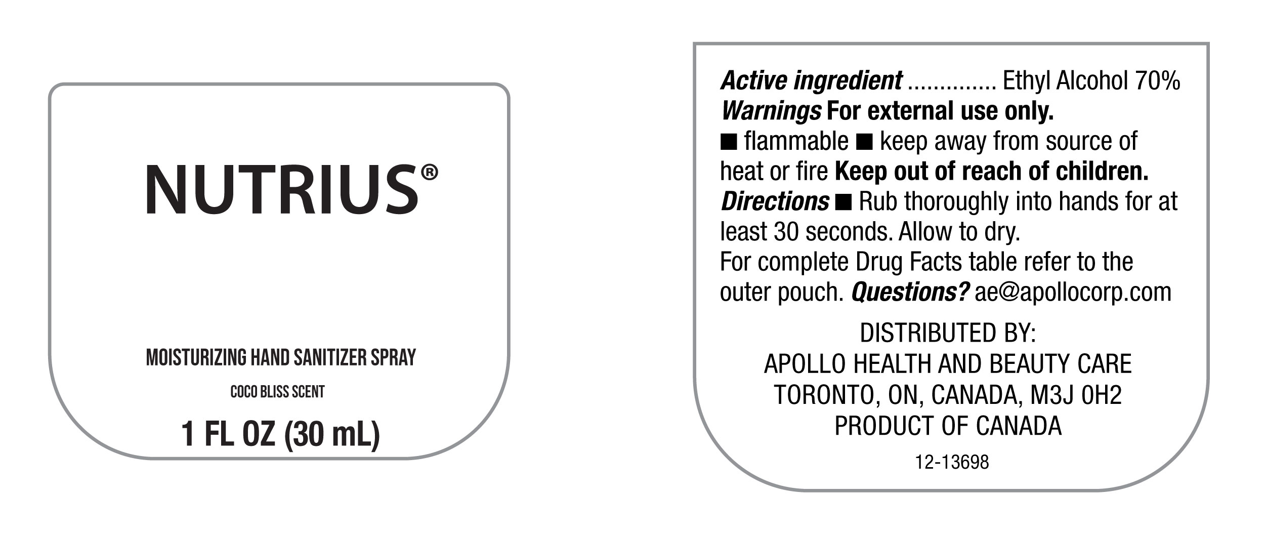 Pill image for Ndc-63148-122, Nutrius Moisturizing Hand Sanitizer Spray