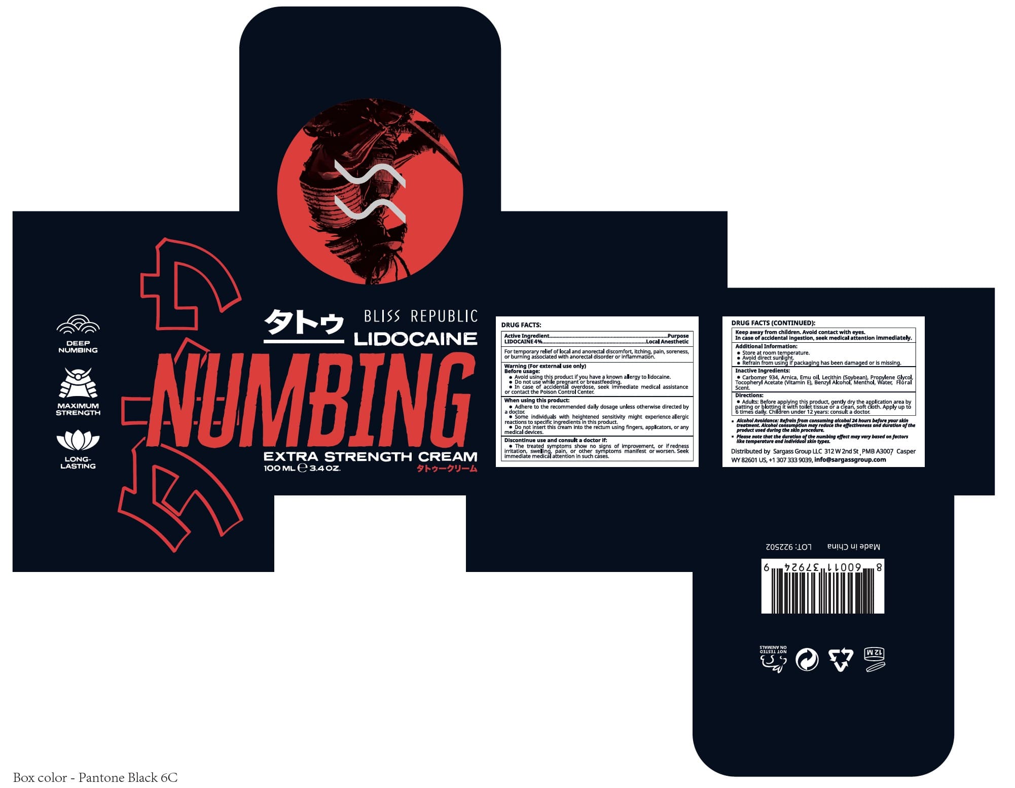 Pill image for Bliss Republic Lidocaine Numbing Cream