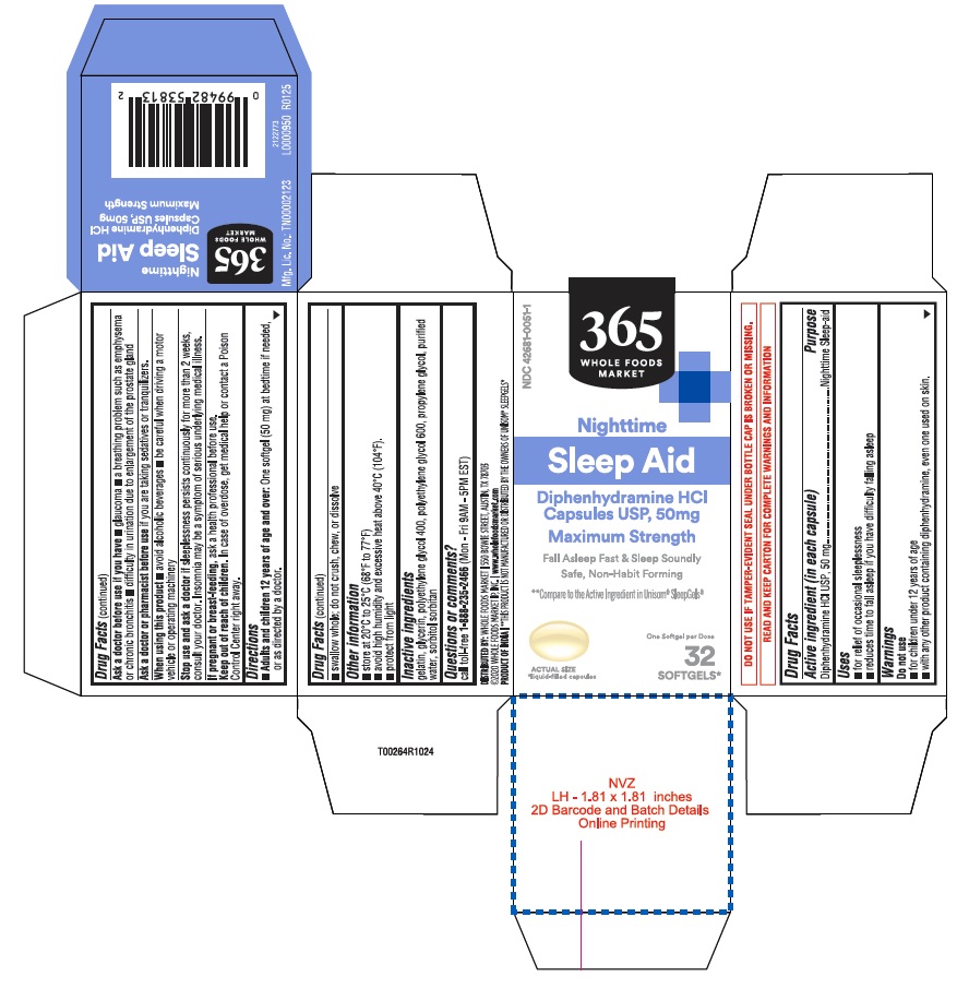 Pill image for Whole Foods-diphenhydramine Hcl Capsules, 50 Mg Dye Free