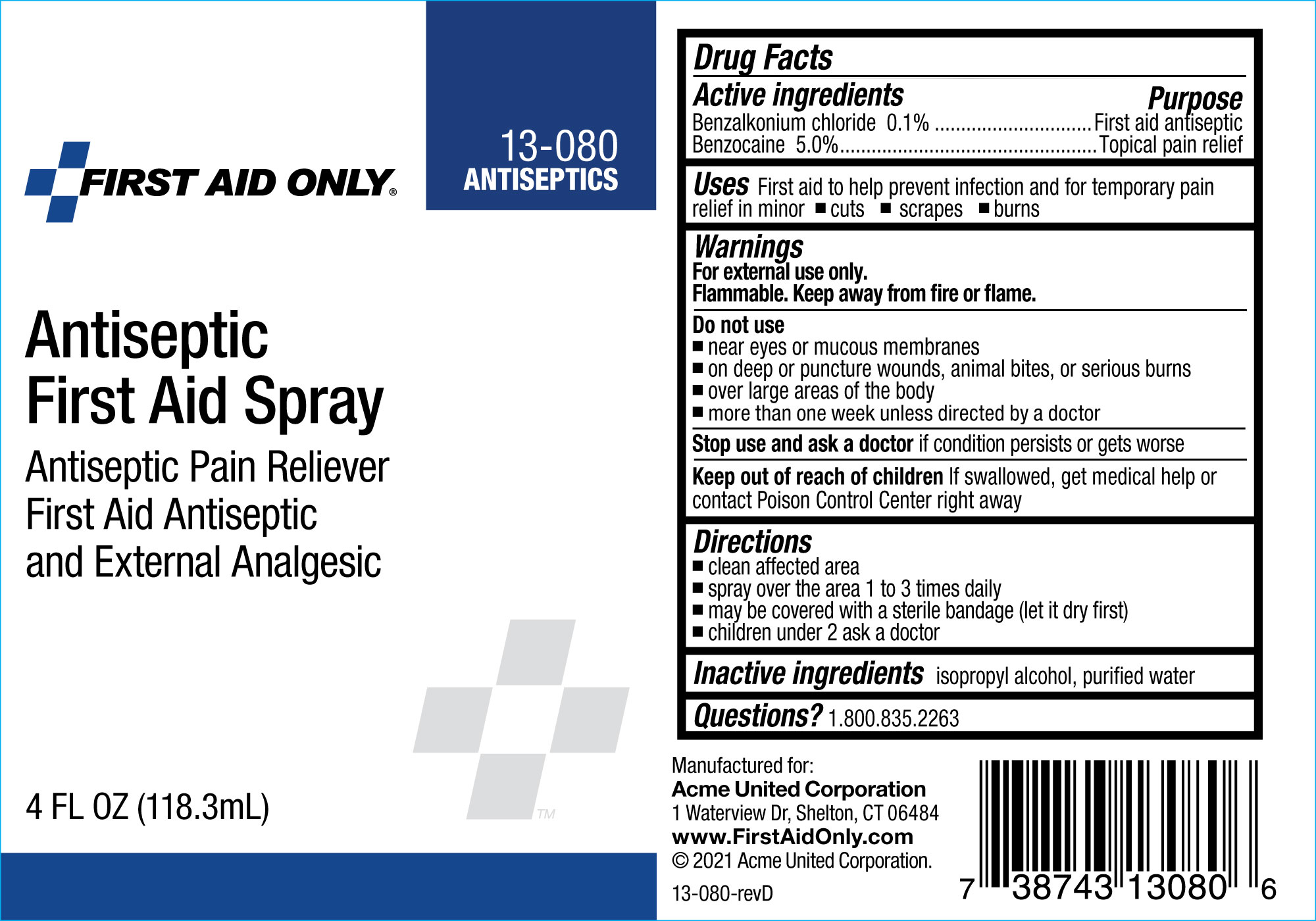 Pill image for First Aid Only Antiseptic First Aid Spray