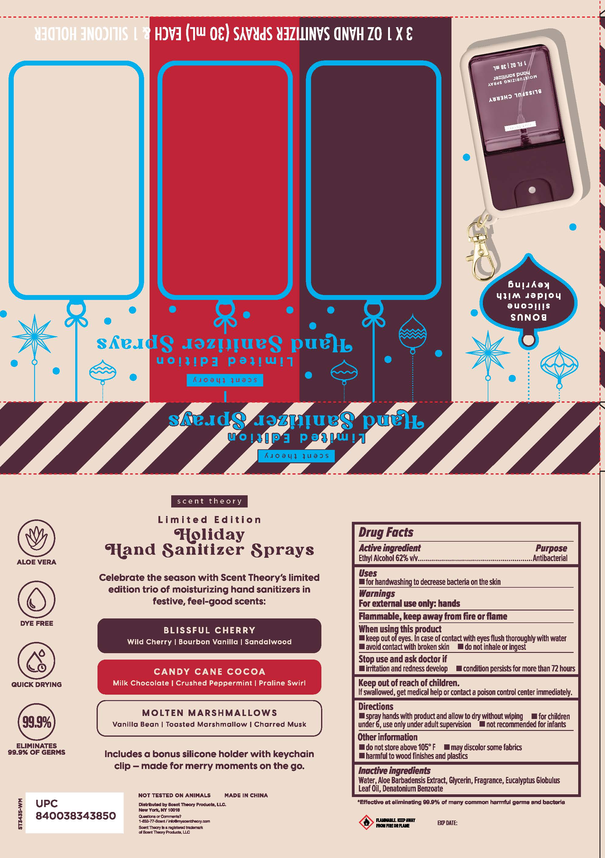 Pill image for scent theory holiday hand sanitizer sprays (blissful cherry, candy cane cocoa, molten marshmallows) 76891-145-01