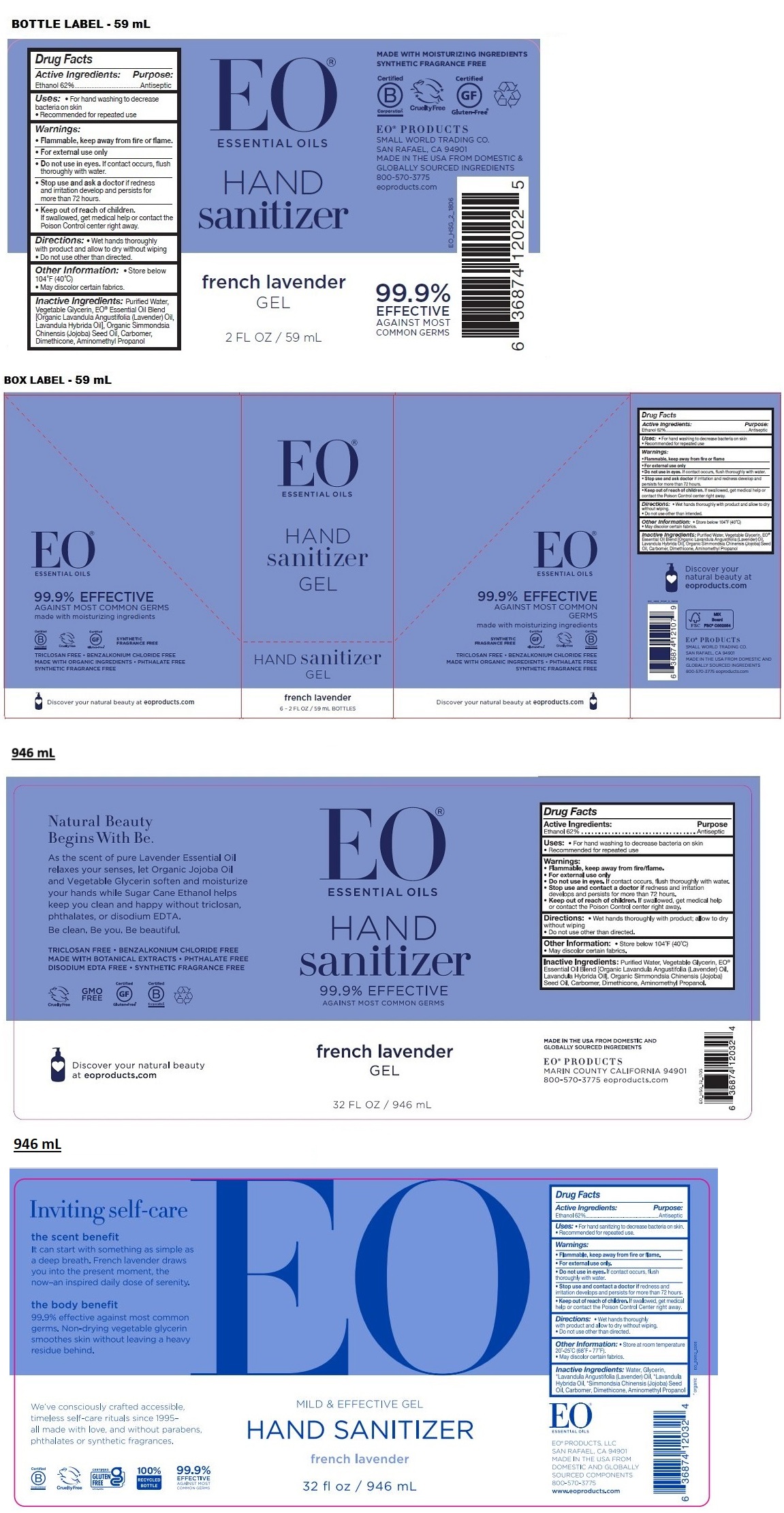 Pill image for Eo Hand Sanitizer French Lavender Gel