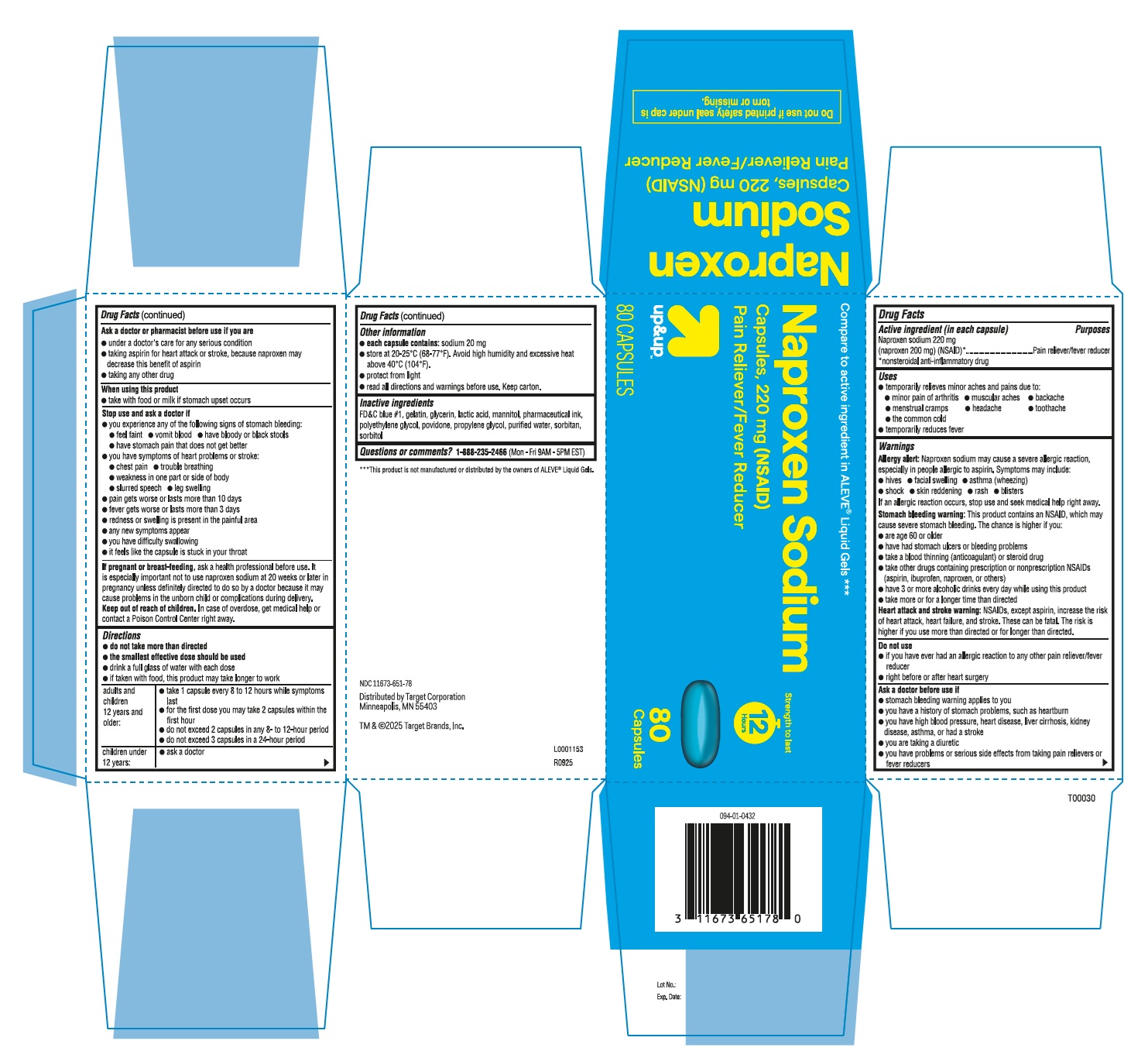 Pill image for Target-naproxen Sodium Casules, 220 Mg