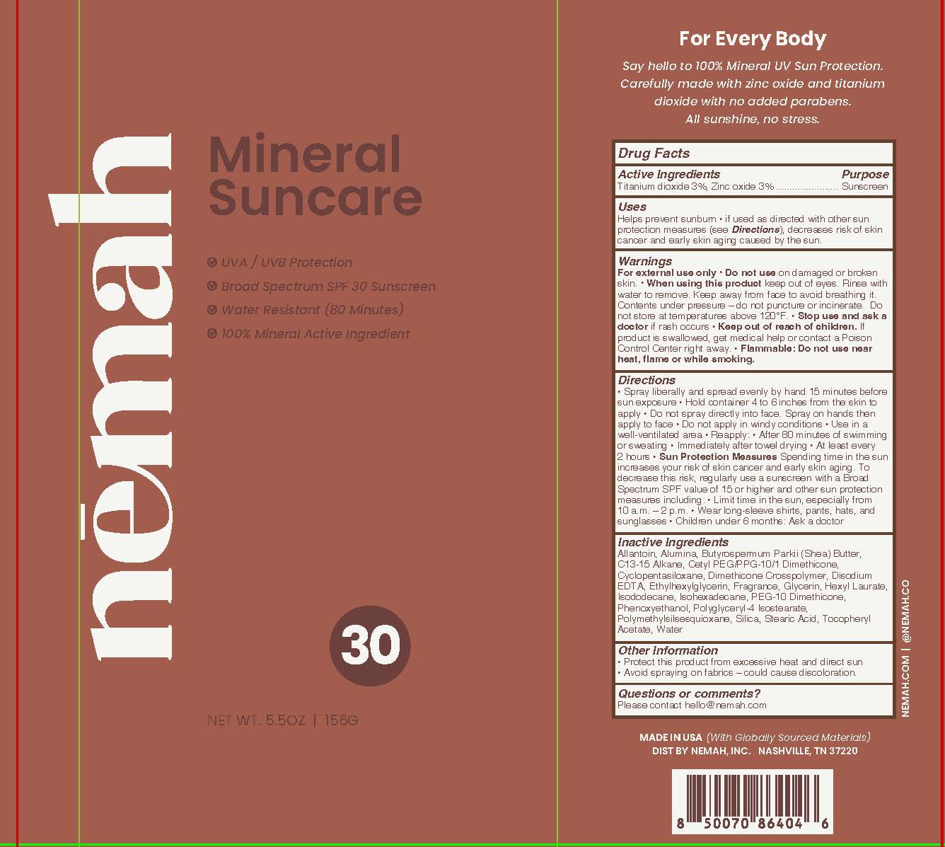 Pill image for Nemah Spf 30 Mineral Continuous Spray