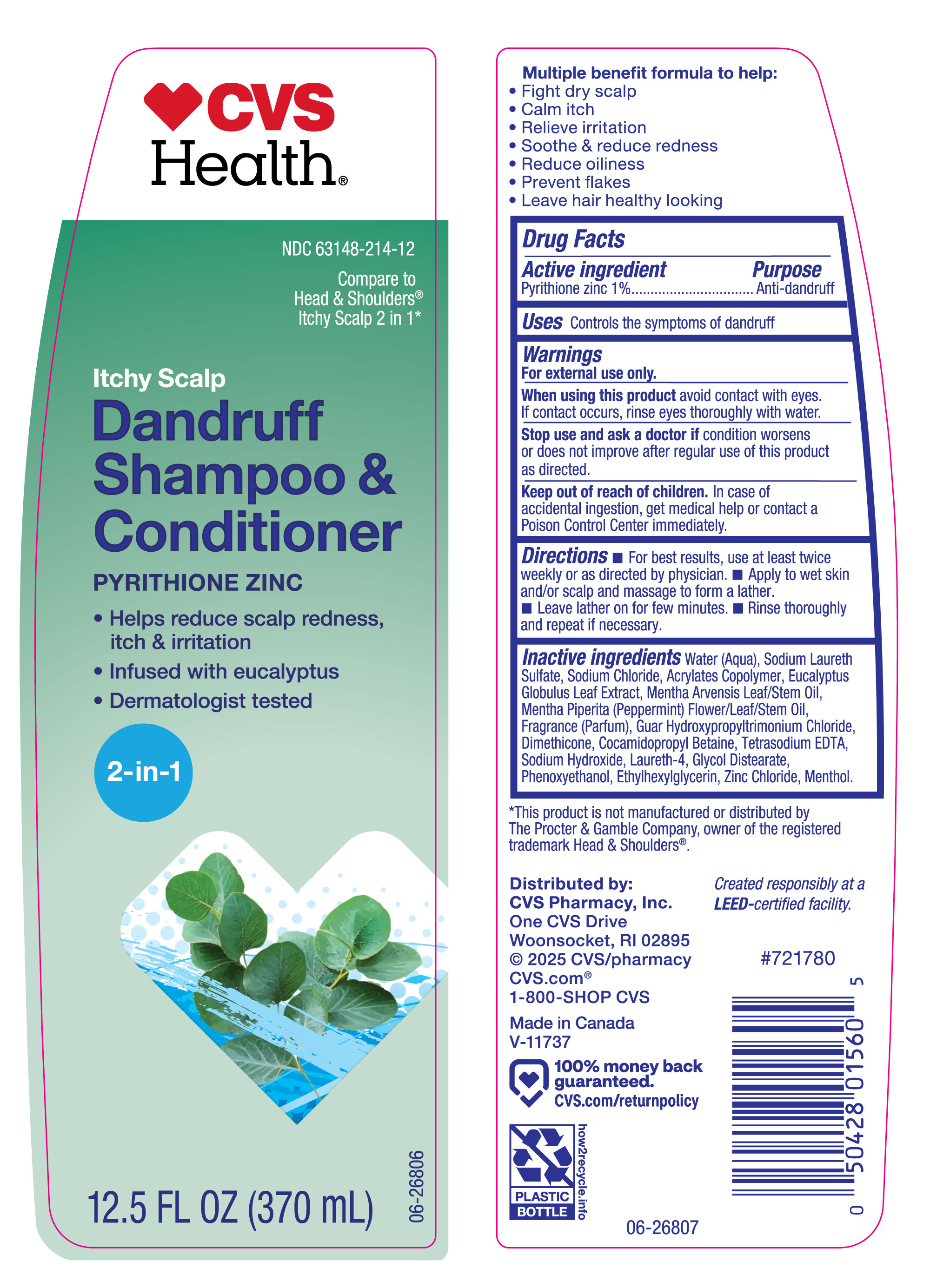 Pill image for Cvs 63148-214, 1% Pyrithione Zinc.