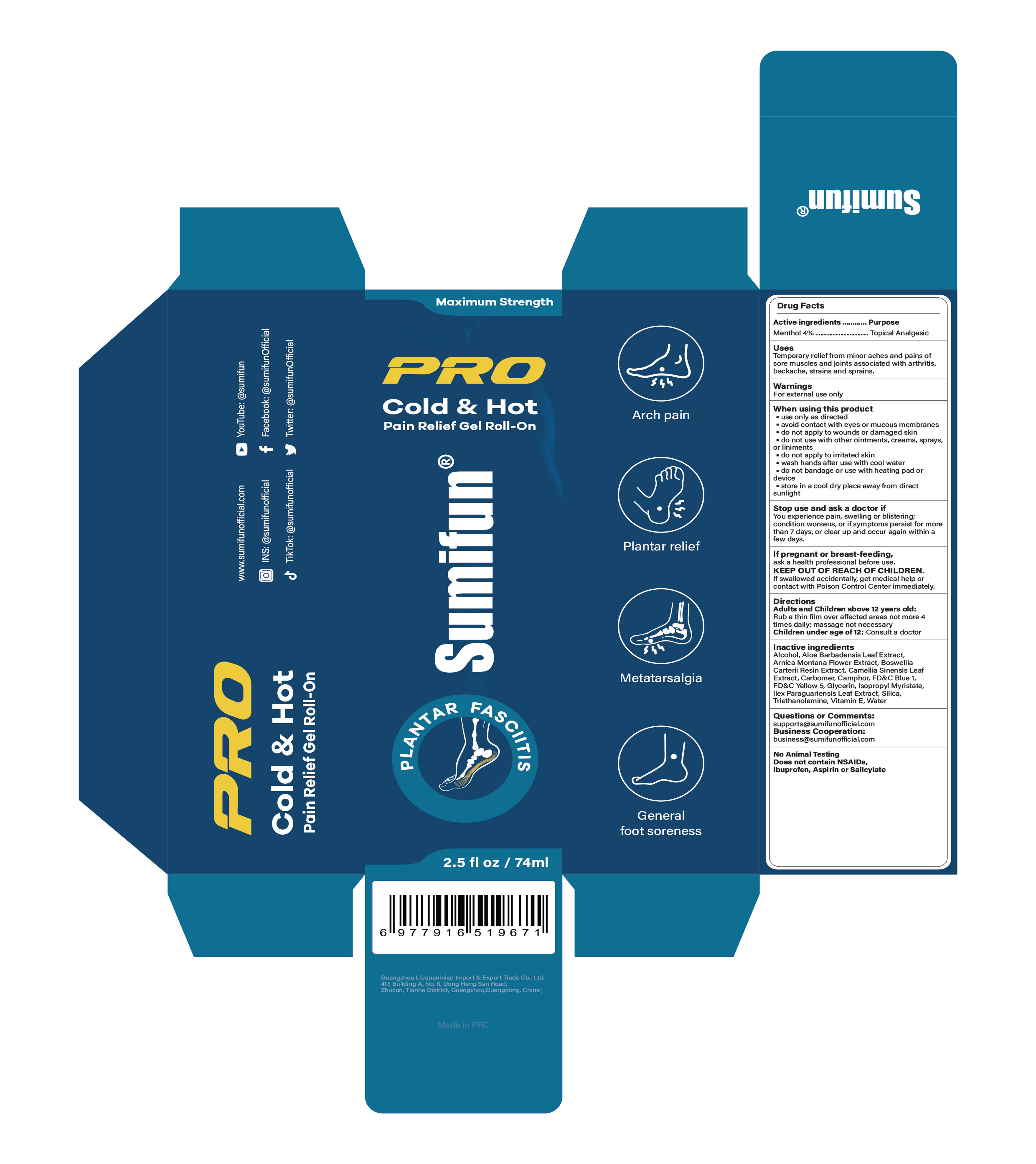 Pill image for 84165-013 Pro Cold & Hot Pain Relief Gel Roll-on (plantar Fasciitis)