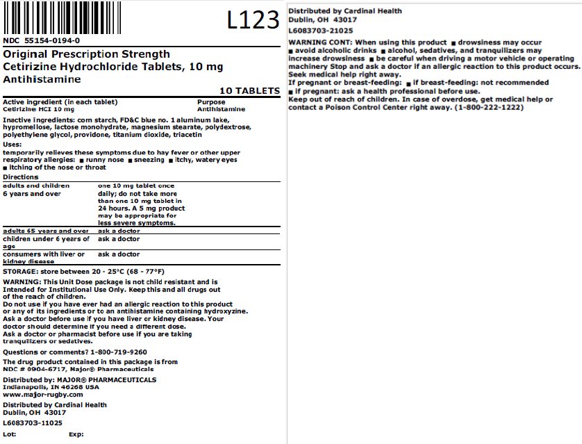 Pill image for Cetirizine Drug Facts