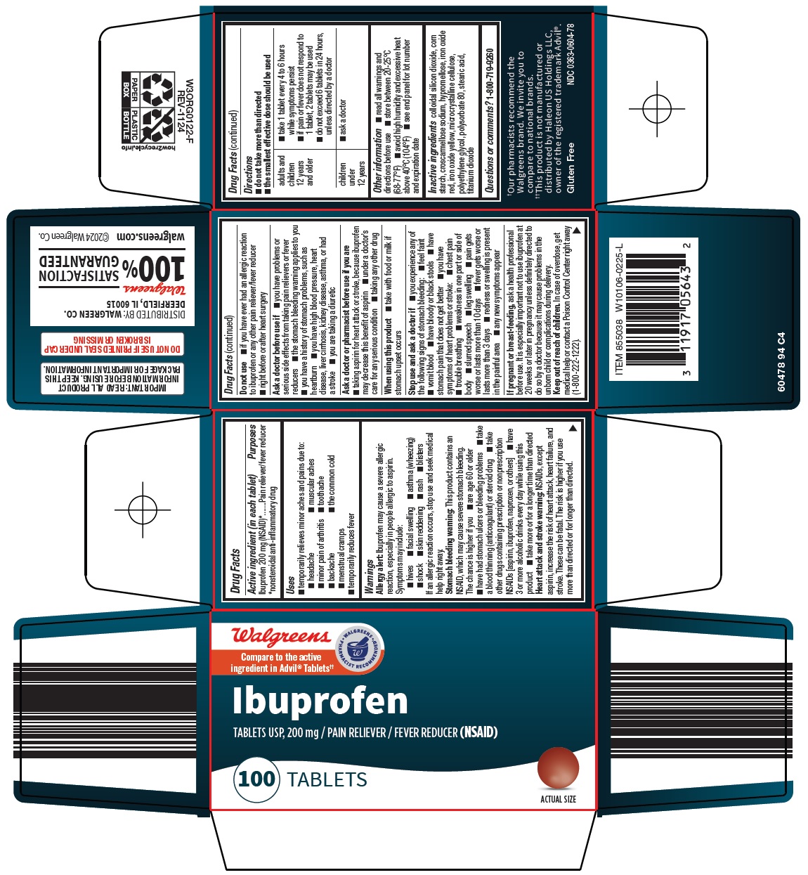 Pill image for Walgreen Co. Ibuprofen Drug Facts