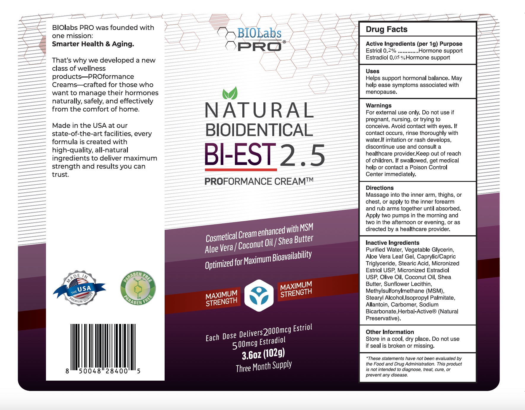 Pill image for 3.6oz Biest 2.5 Estrogen Cream