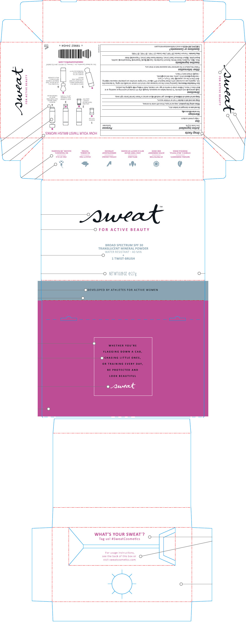 Pill image for sweat™ translucent mineral bs spf 30