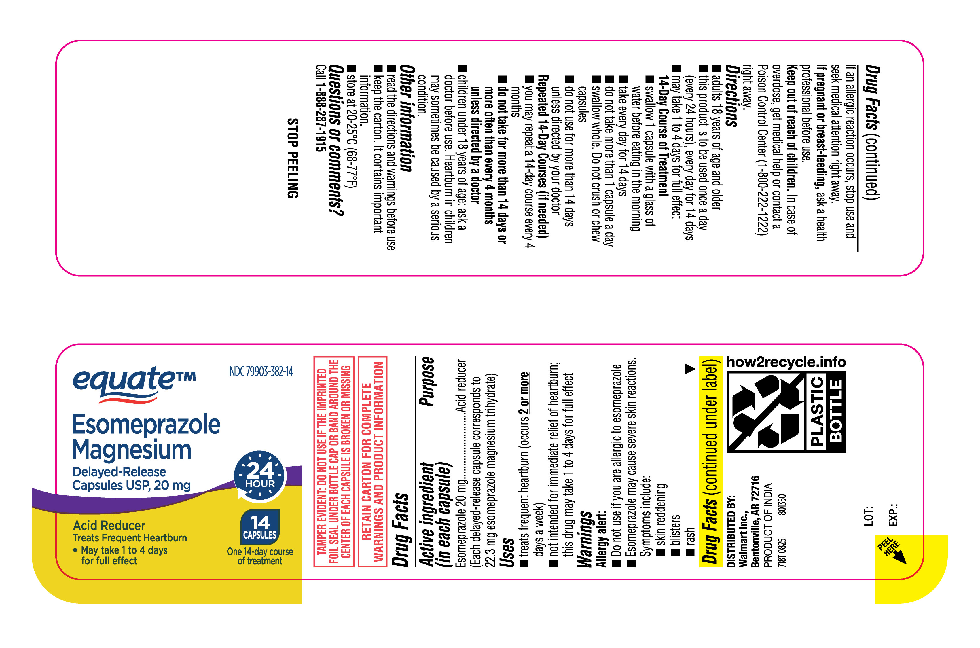 Pill image for Walmart Esomeprazole Magnesium Delayed-release Capsules Usp, 20 Mg