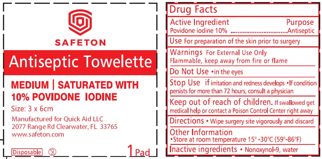 Pill image for Safeton Antiseptic Towelette 10% Povidone Iodine
