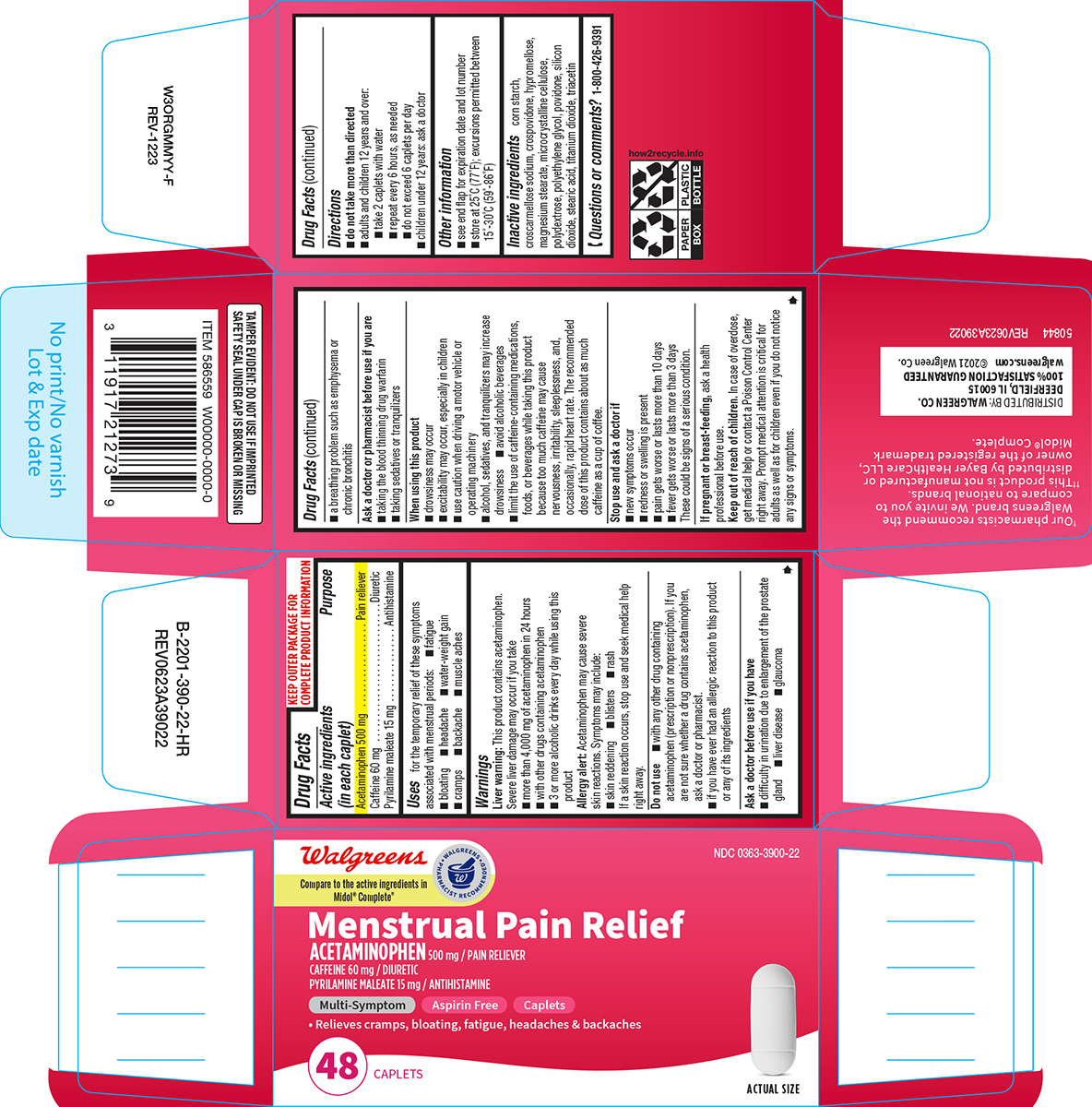Pill image for Walgreens 44-390 Menstrual Pain Relief