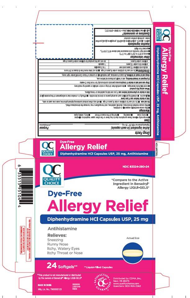 Pill image for Cdma-diphenhydramine Hydrochloride Capsules, 25 Mg-dye Free