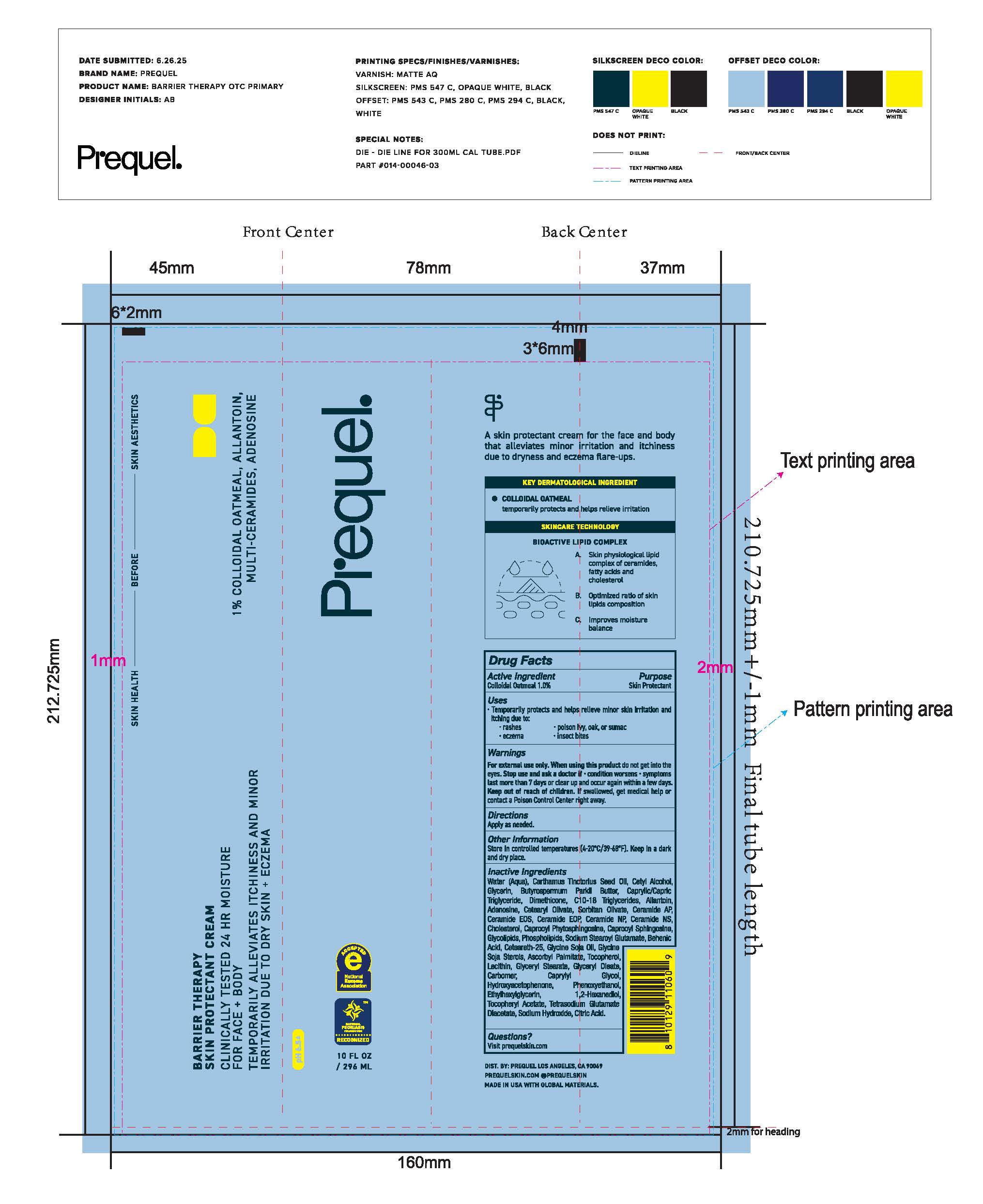Pill image for Prequel Barrier Therapy Rich Skin Protectant Cream