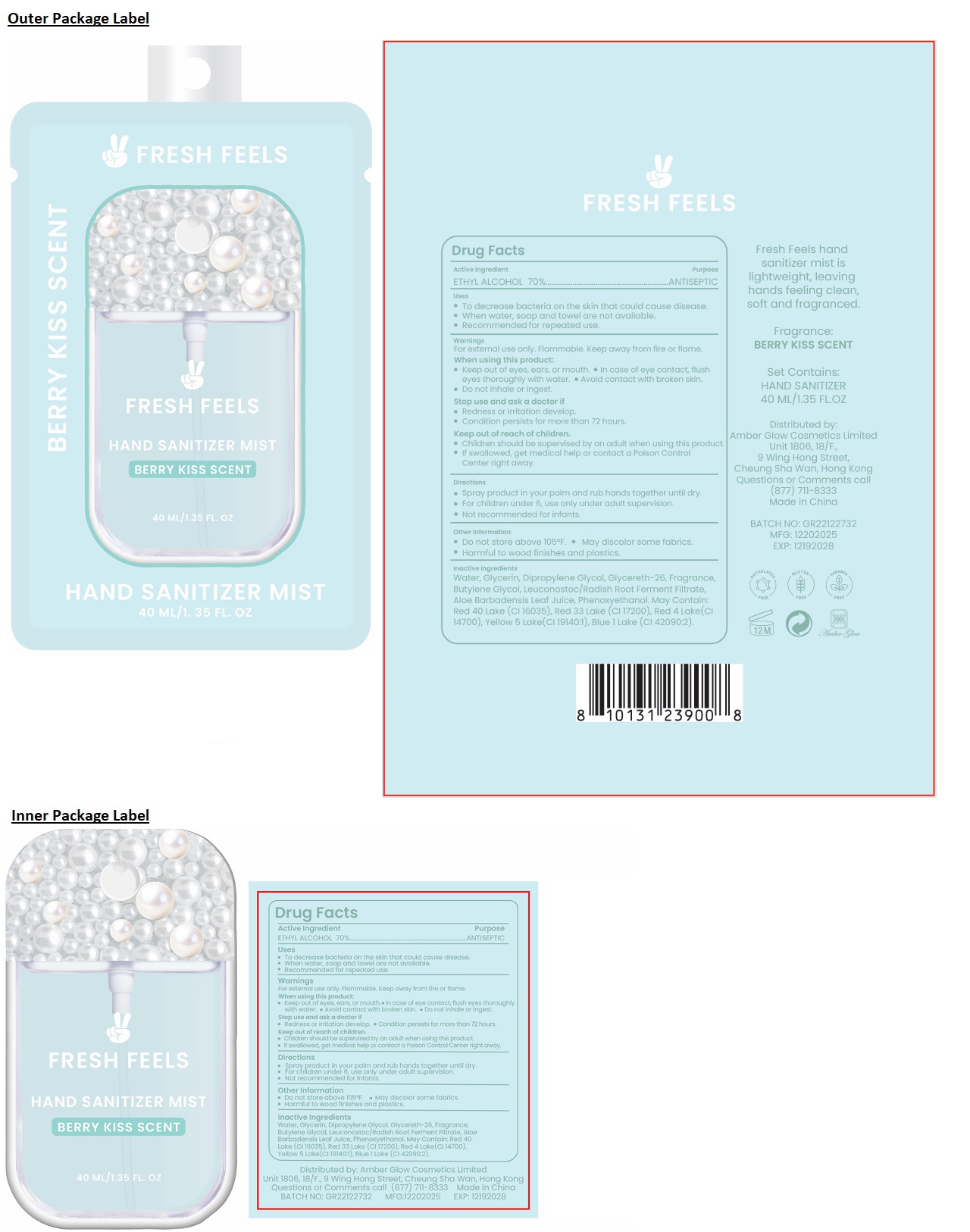 Pill image for Fresh Feels Hand Sanitizer Mist Berry Kiss Scent