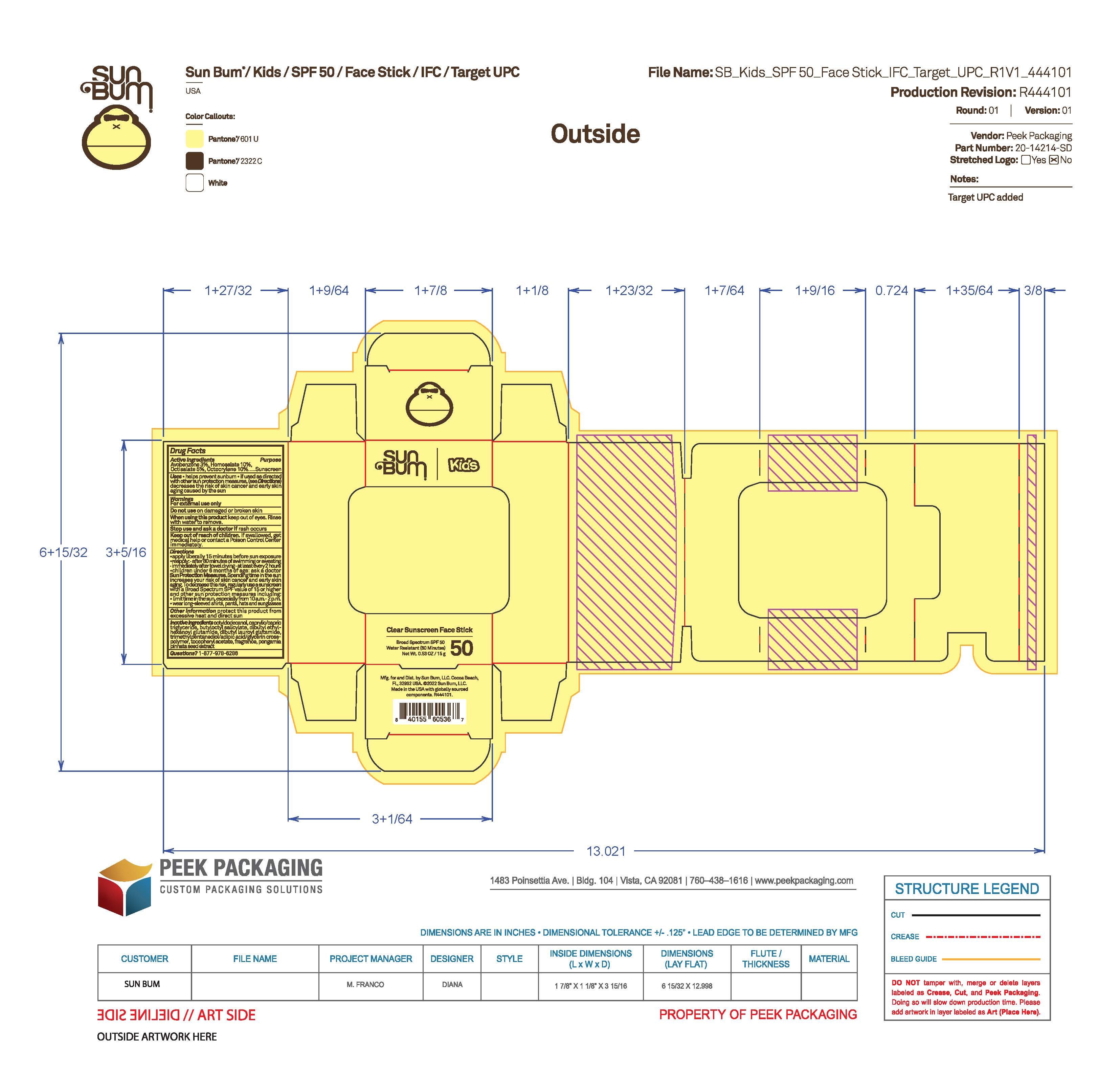 Pill image for sun bum kids 50 clear sunscreen face stick