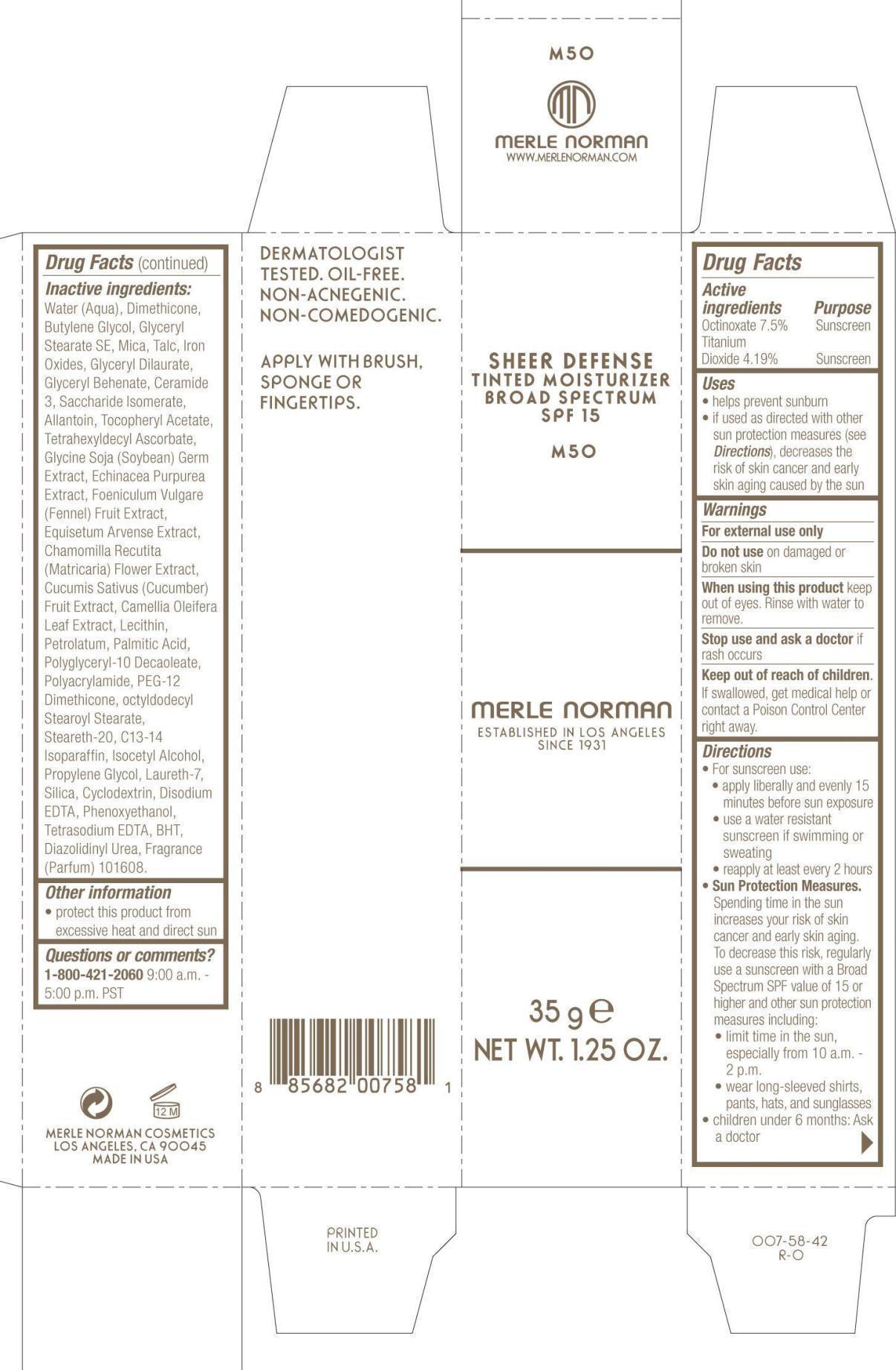 Pill image for Sheer Defense Tinted Moisturizer Broad Spectrum Spf 15 M50