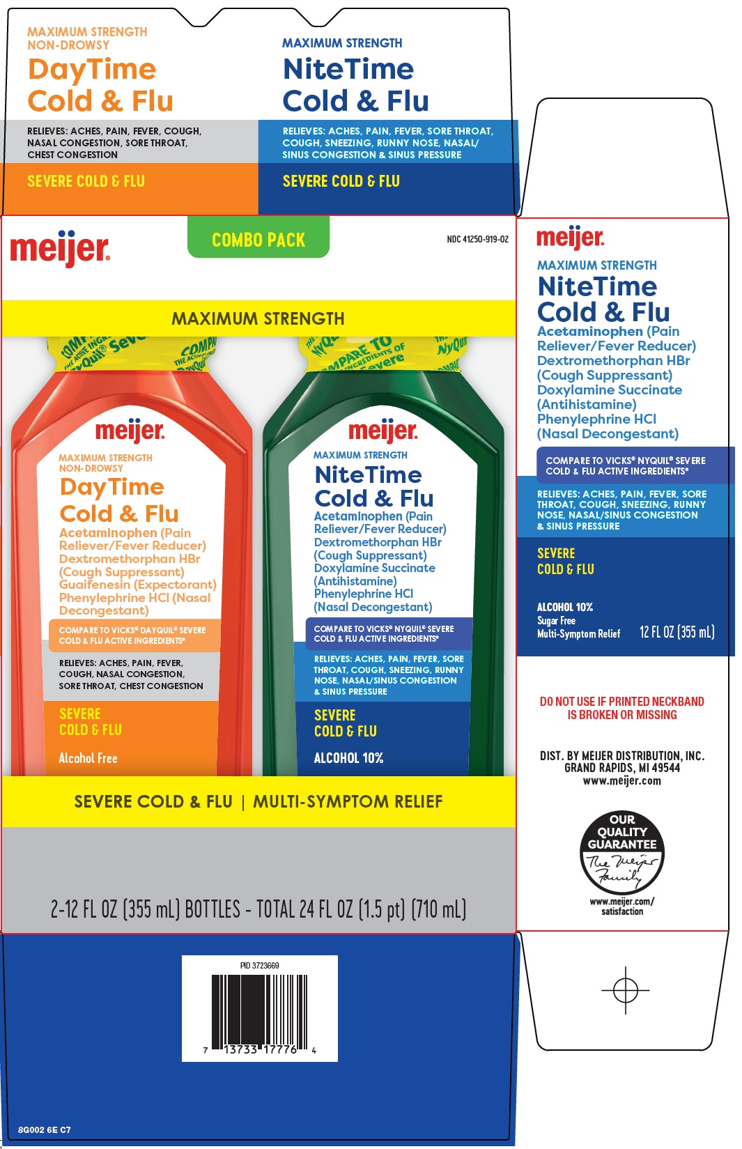 Pill image for Meijer Distribution, Inc. Daytime Nitetime Cold & Flu Drug Facts