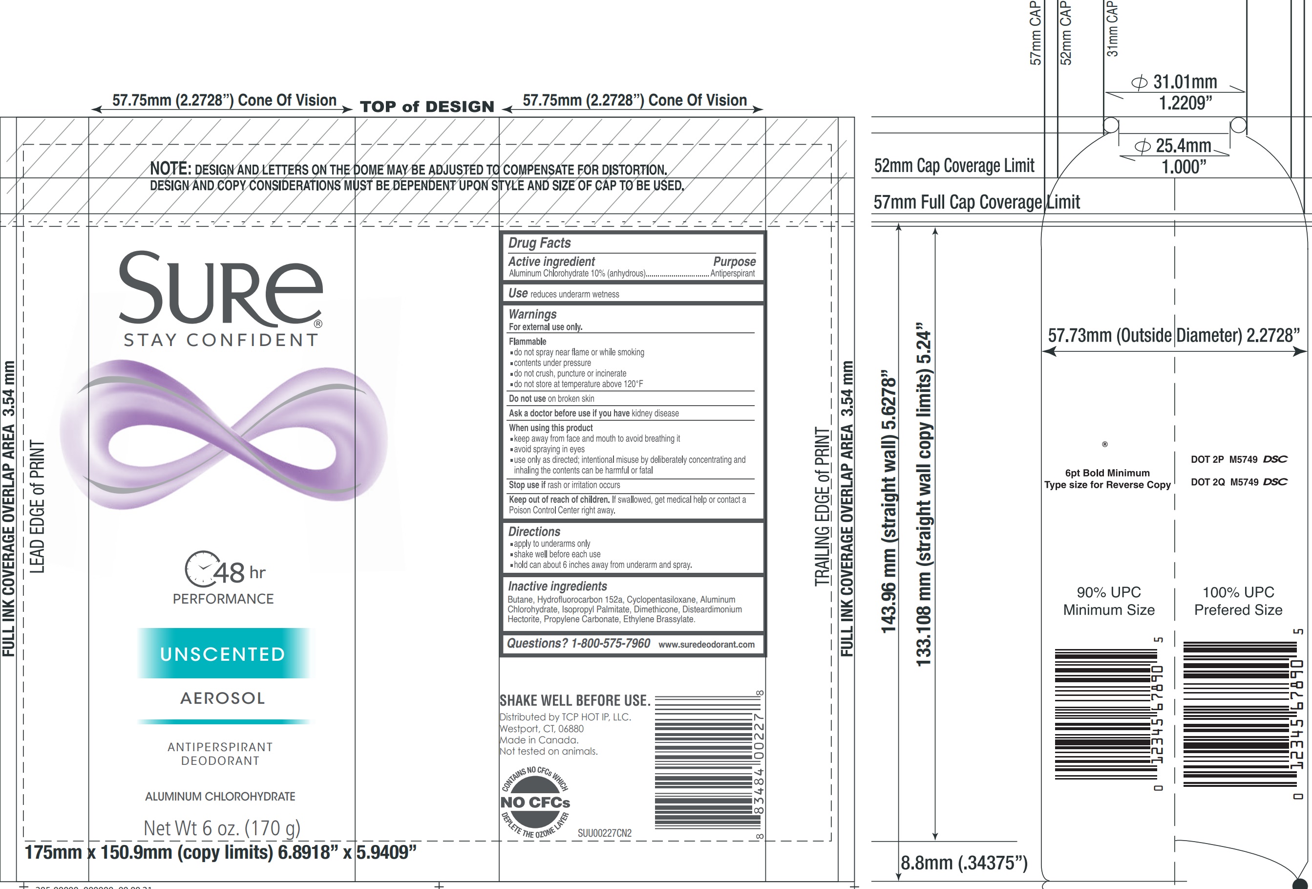 Pill image for Sure Unscented Aerosol Antiperspirant And Deodorant