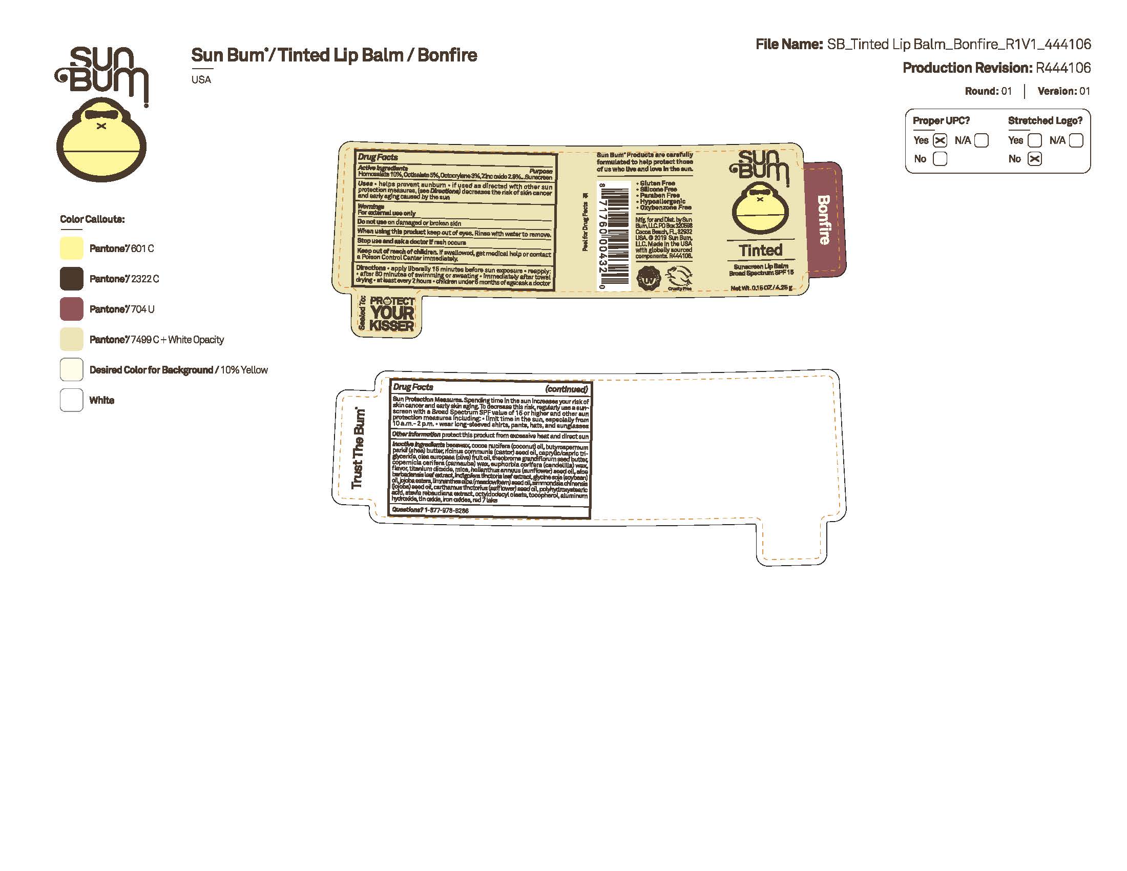 Pill image for Sun Bum Tinted Sunscreen Lip Balm Broad Spectrum Spf 15 - Bonfire, Bonfire Carded