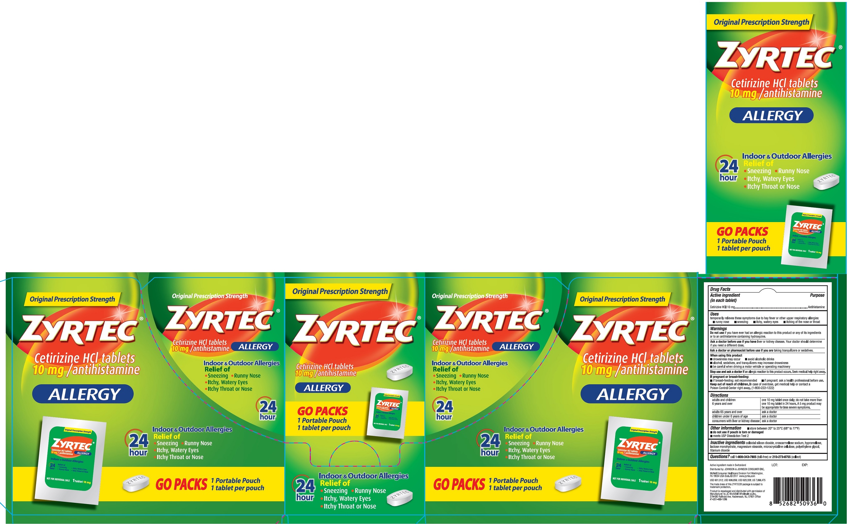 Pill image for Zyrtec 1s Blister, 1 Tablet Per Blister, 6 Blisters Per Box