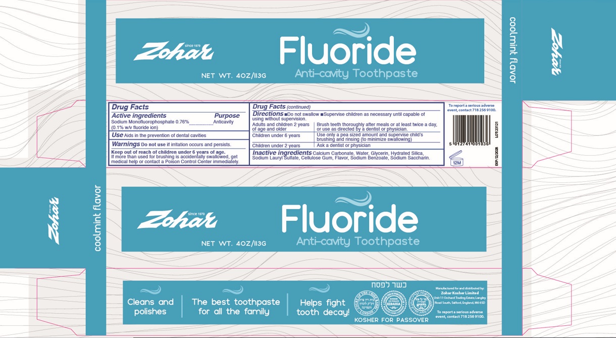 Pill image for zohar fluoride anti-cavity toothpaste coolmint flavour