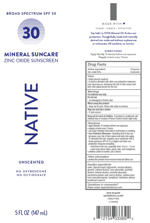 Pill image for Native Mineral Suncare Broad Spectrum Spf 30 Unscented