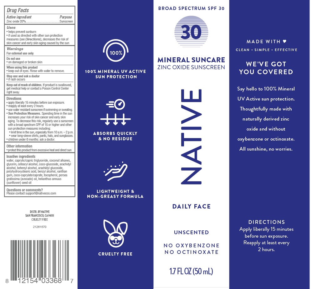 Pill image for Native Mineral Suncare Daily Face Broad Spectrum Spf 30 Unscented