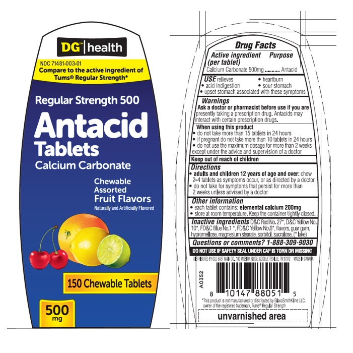 Pill image for Dgh Antacid Regular Strength 500 (fruit Assorted)