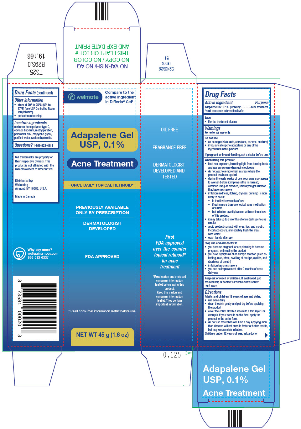 Pill image for Welmate Adapalene 73581-214