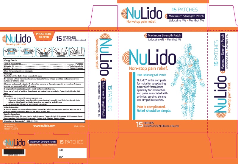 Pill image for Nulido Lidocaine Patch Plus Menthol