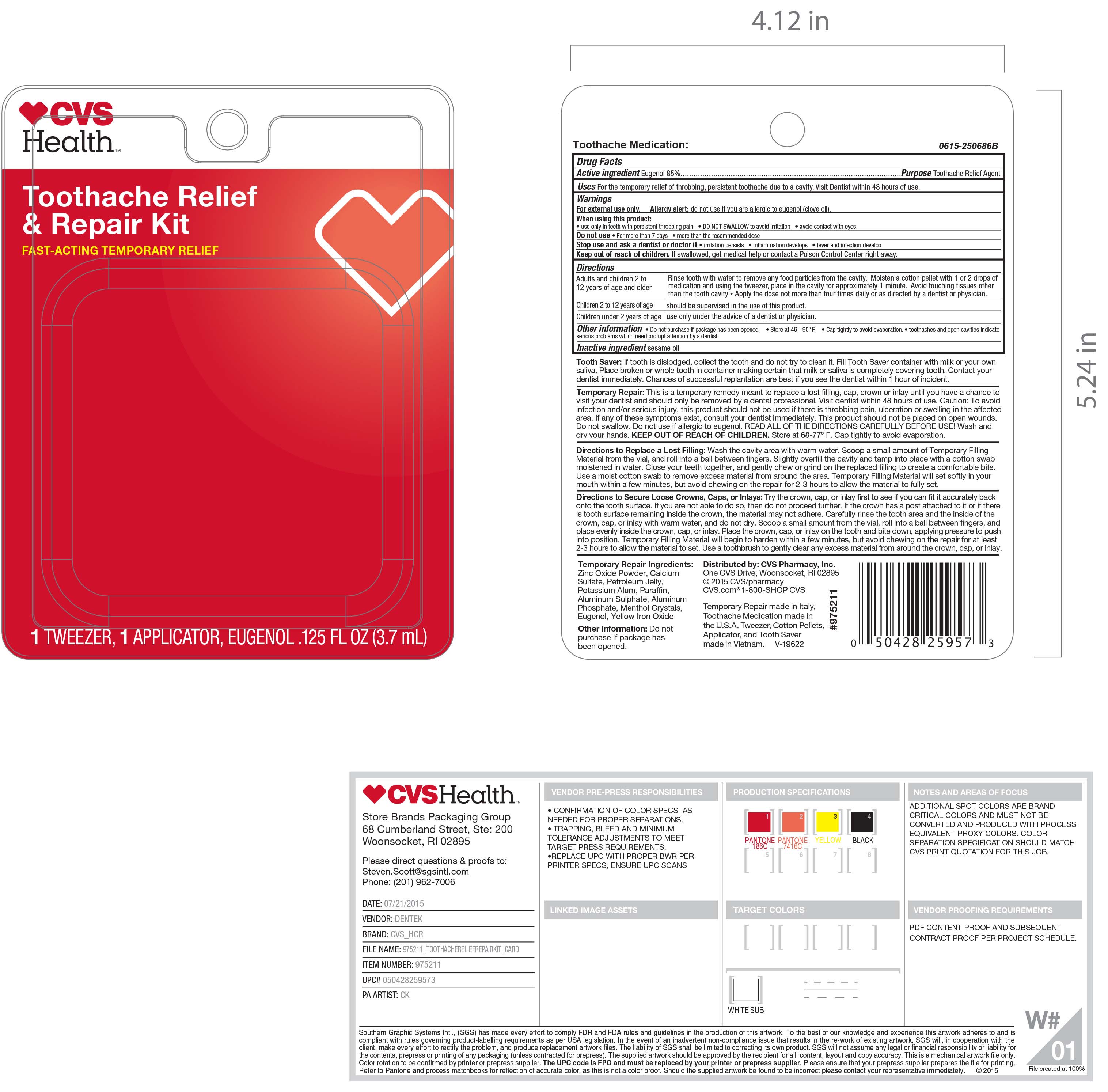 Pill image for Cvs Toothache Relief & Repair Kit (prestige)