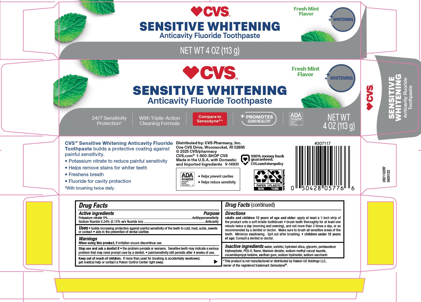 Pill image for 5820122 Cvs Sens Ex Whitening (8015201)