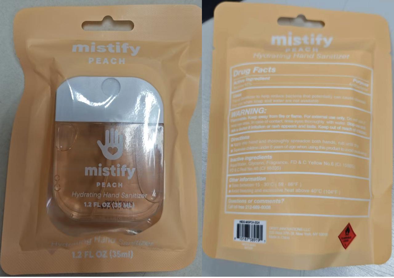 Pill image for mistify hand sanitizer peach