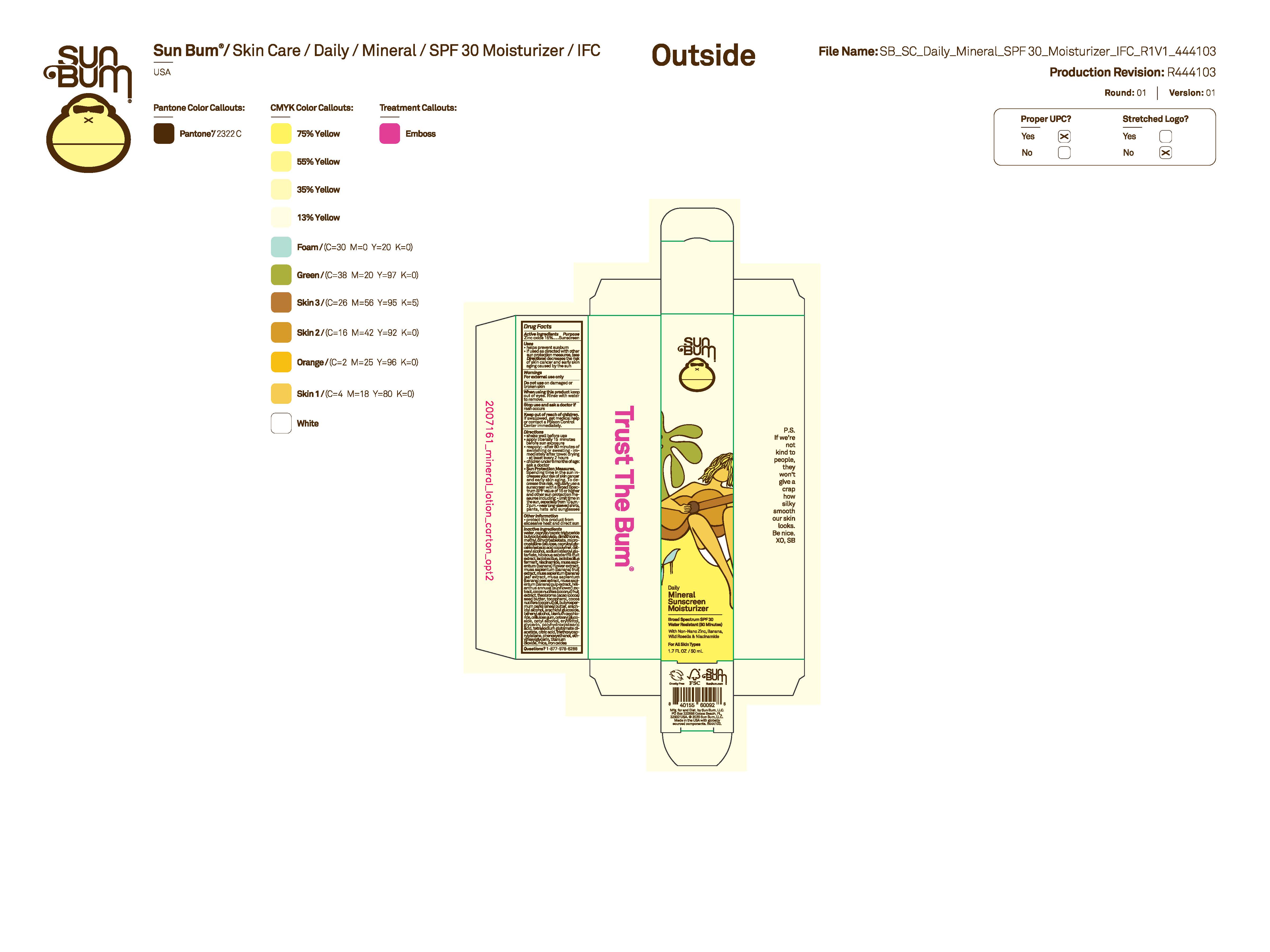 Pill image for Sun Bum Daily Mineral Sunscreen Moisturizer Broad Spectrum Spf 30