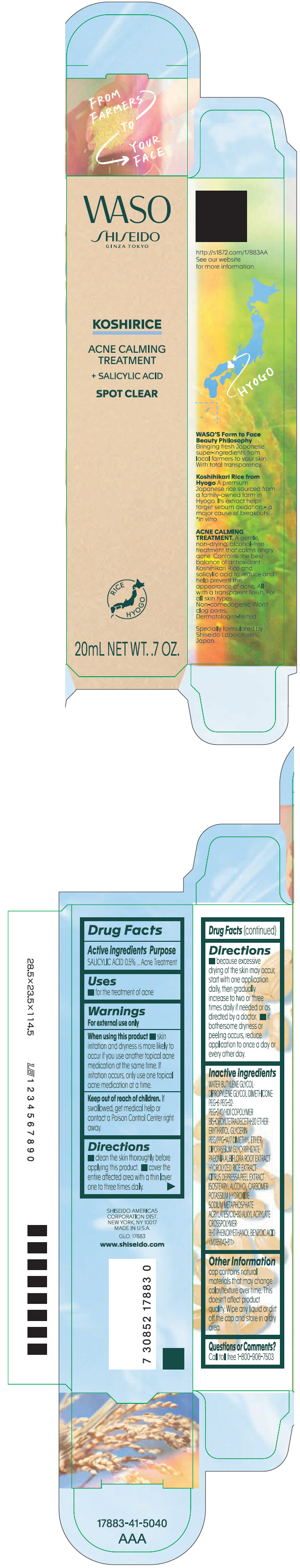 Pill image for Shiseido Waso Koshirice Acne Calming Treatment