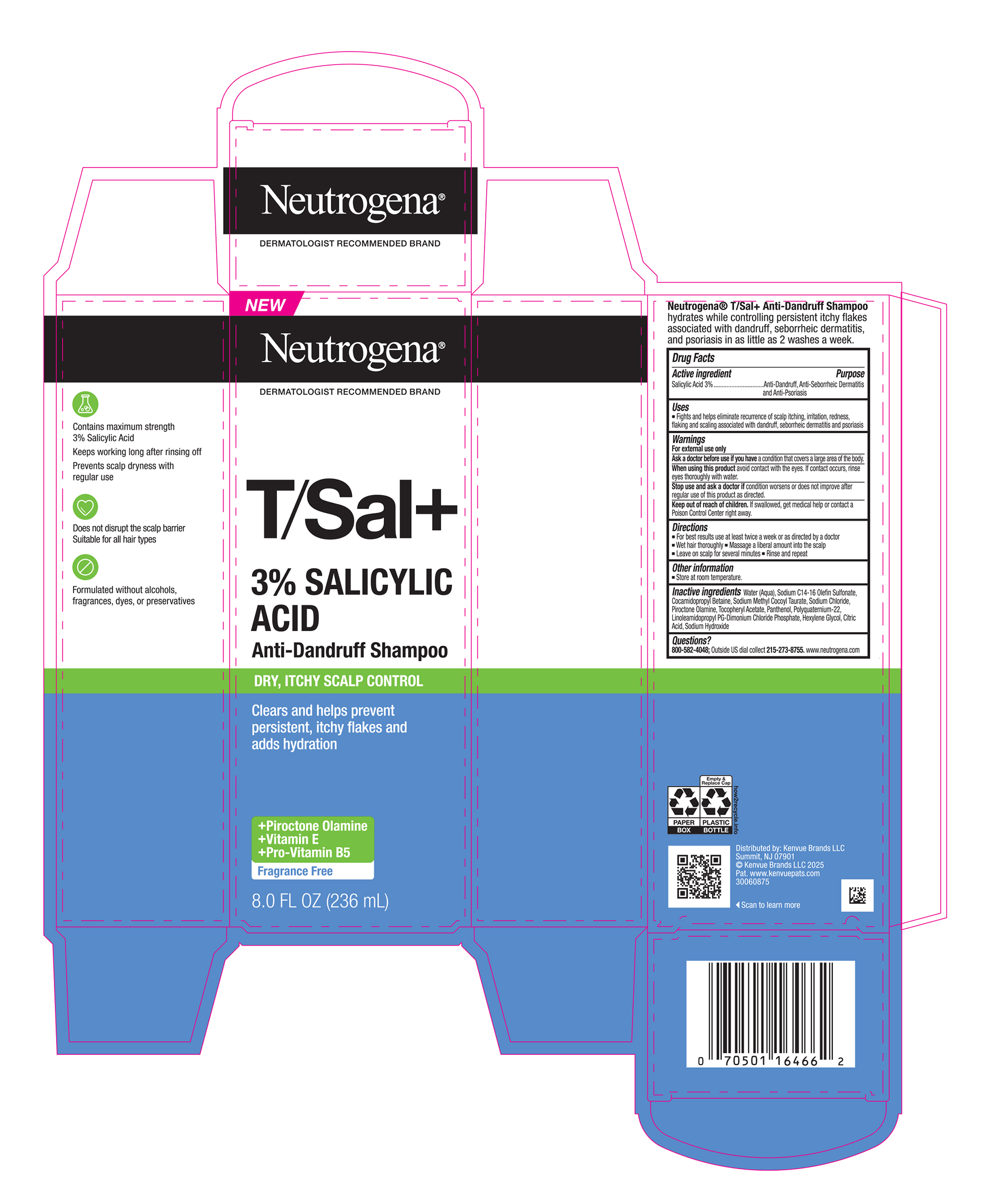 Pill image for Neutrogena T/sal + 3% Salicylic Acid Anti-dandruff Shampoo For Dry, Itchy Scalp Control