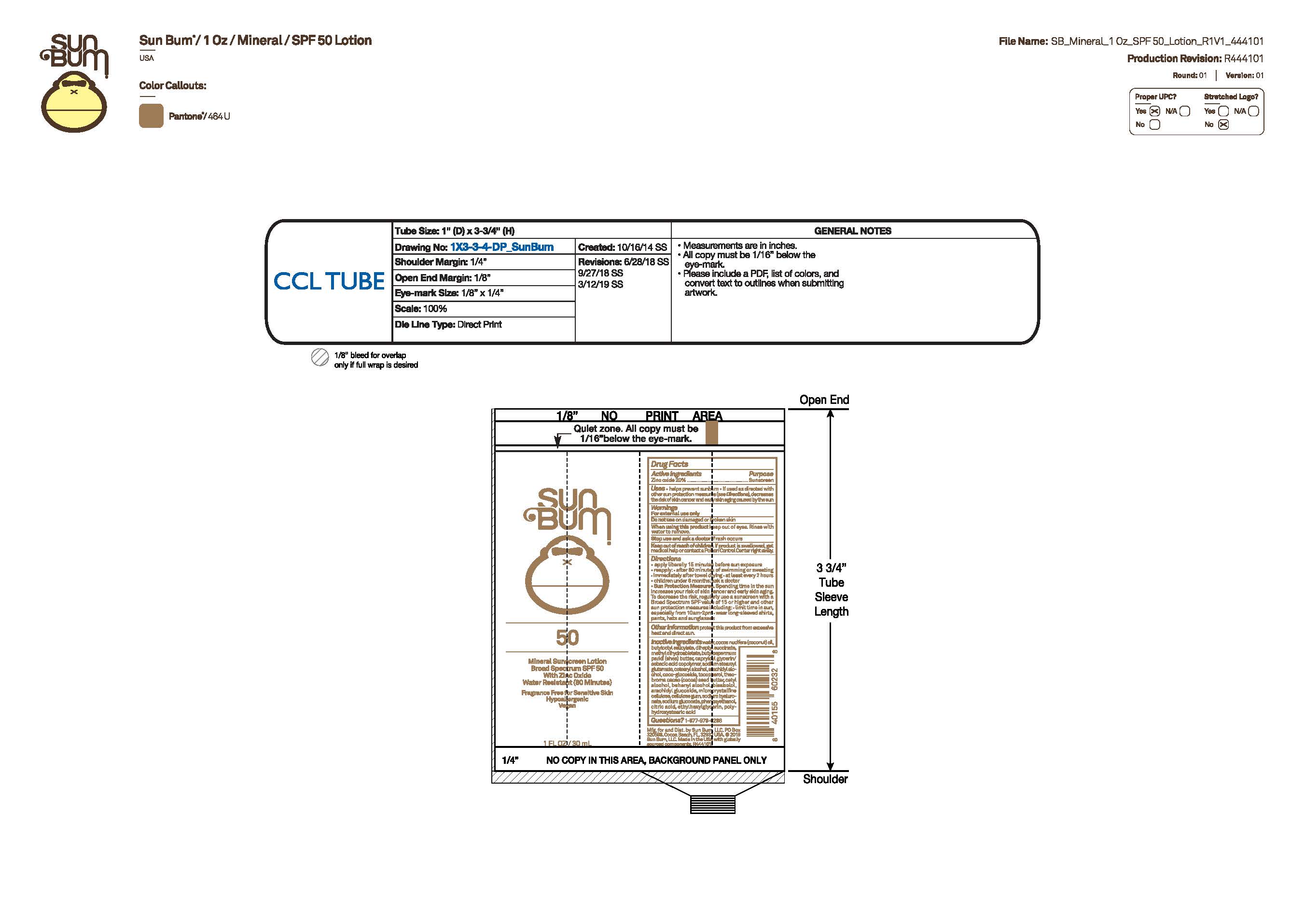 Pill image for Sun Bum 50 Mineral Sunscreen 1 Oz