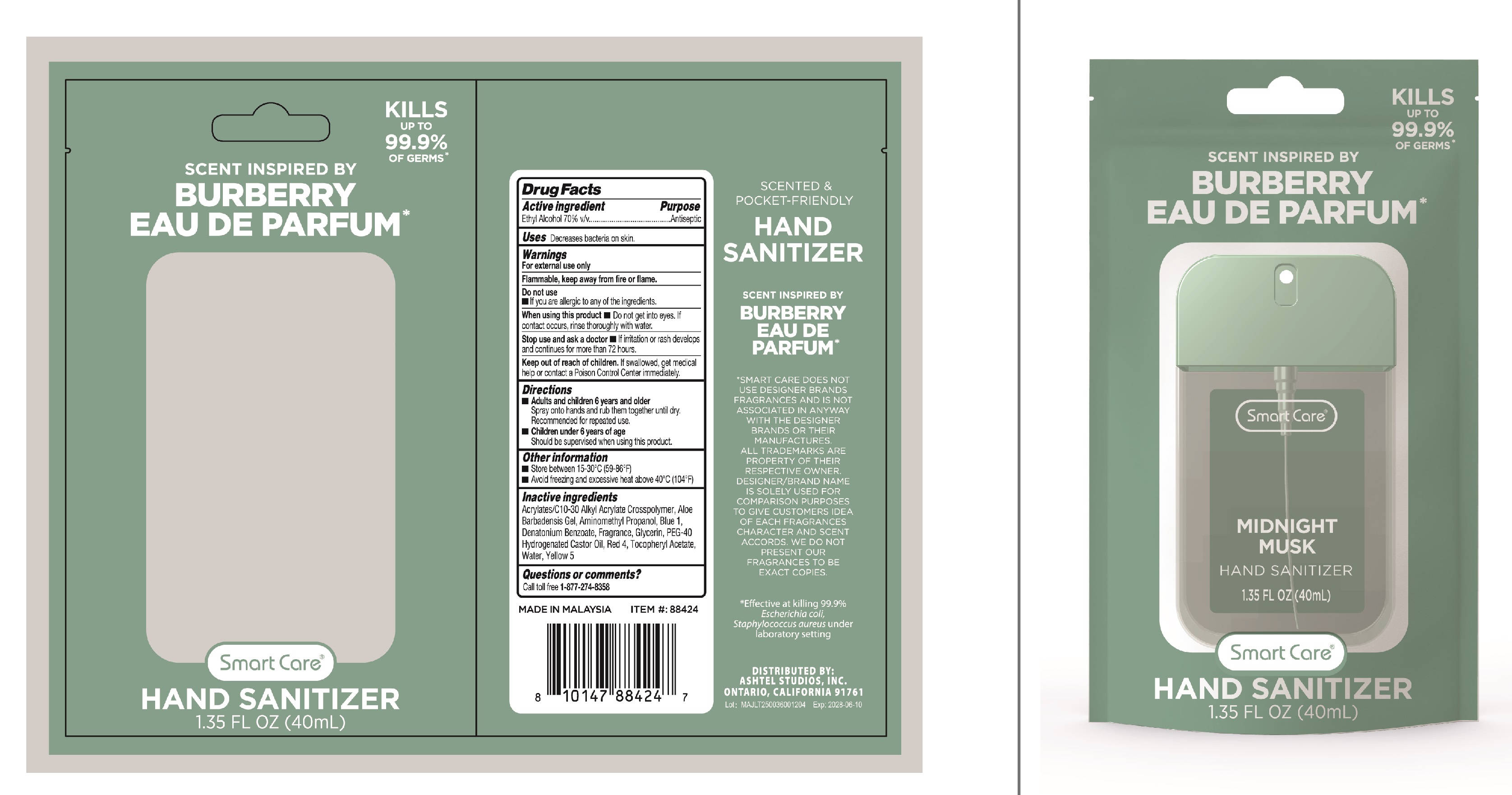 Pill image for smart care luxury hand sanitizer midnight musk