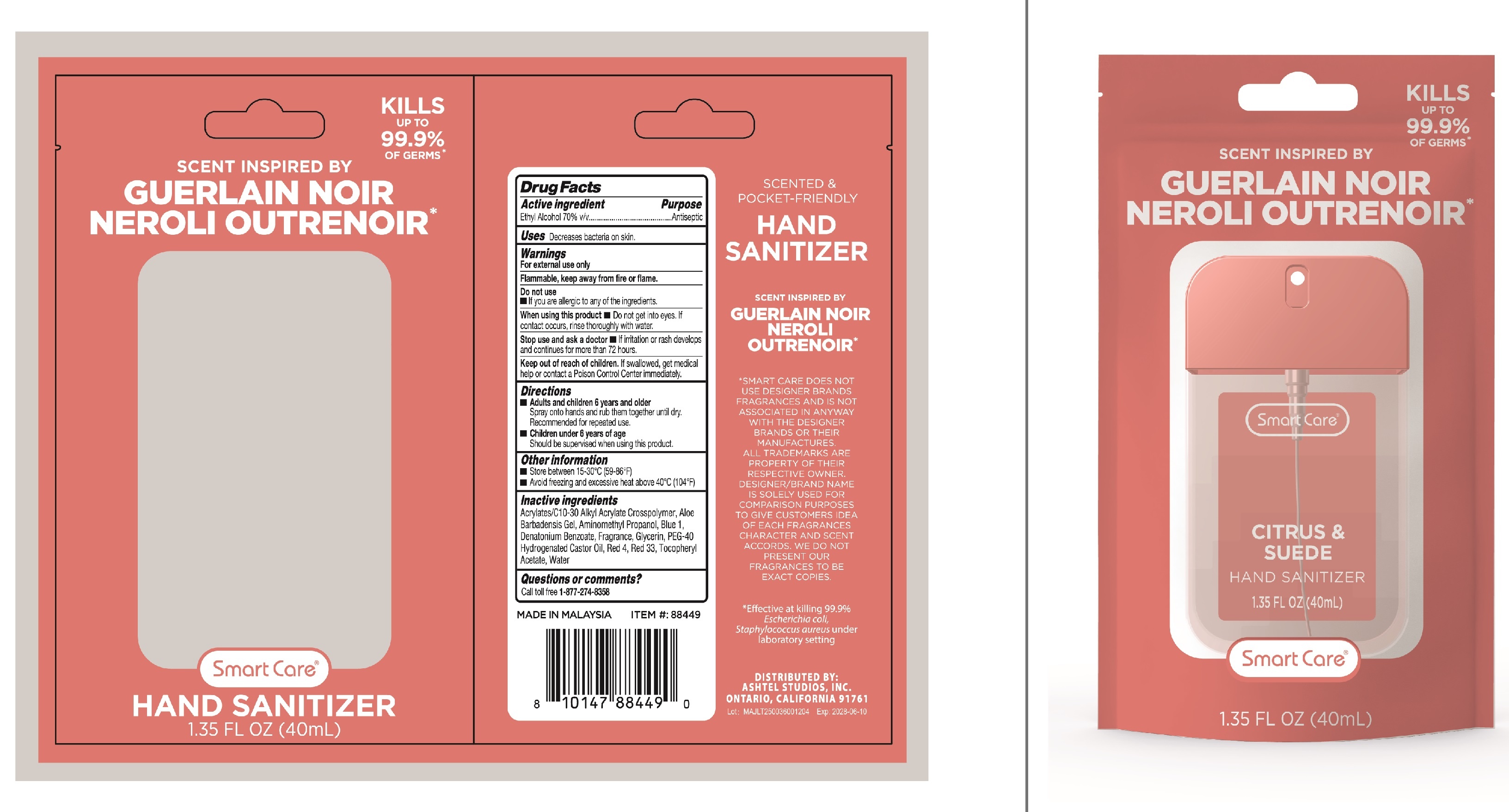 Pill image for smart care luxury hand sanitizer citrus suede
