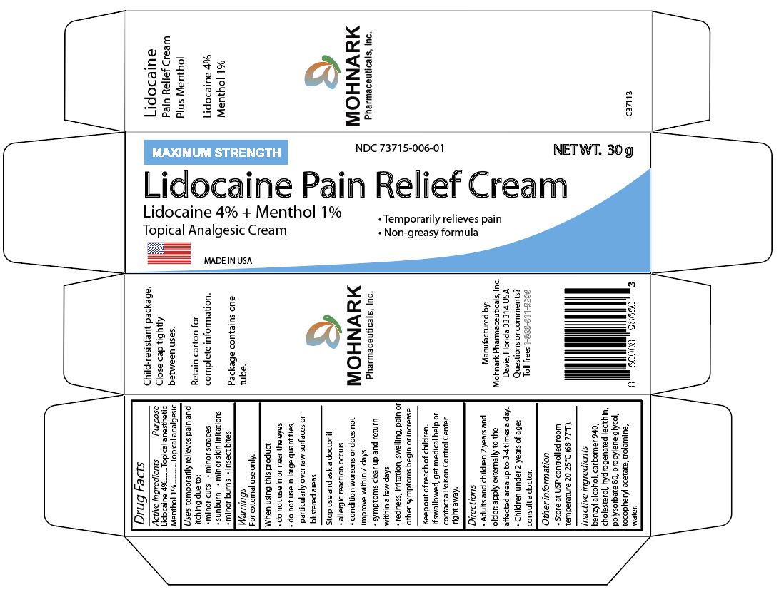 Pill image for Lidocaine 4% Plus Menthol 1% Pain Relief Cream