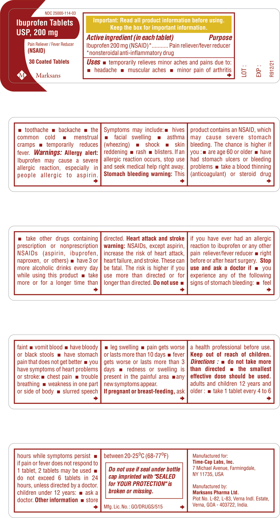 Pill image for Ibuprofen Tablets 200mg (otc; Brown Tablets & Caplets)